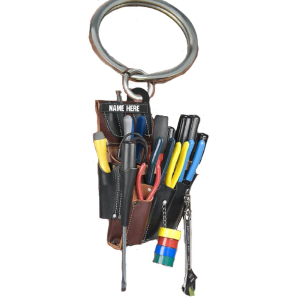Custom Electrician Tool Bag Acrylic Keychain - Durable Black Engraved Gift for Electricians, DIY Enthusiasts - Perfect for Work Keys, Toolbox Tags & Job Site Identification