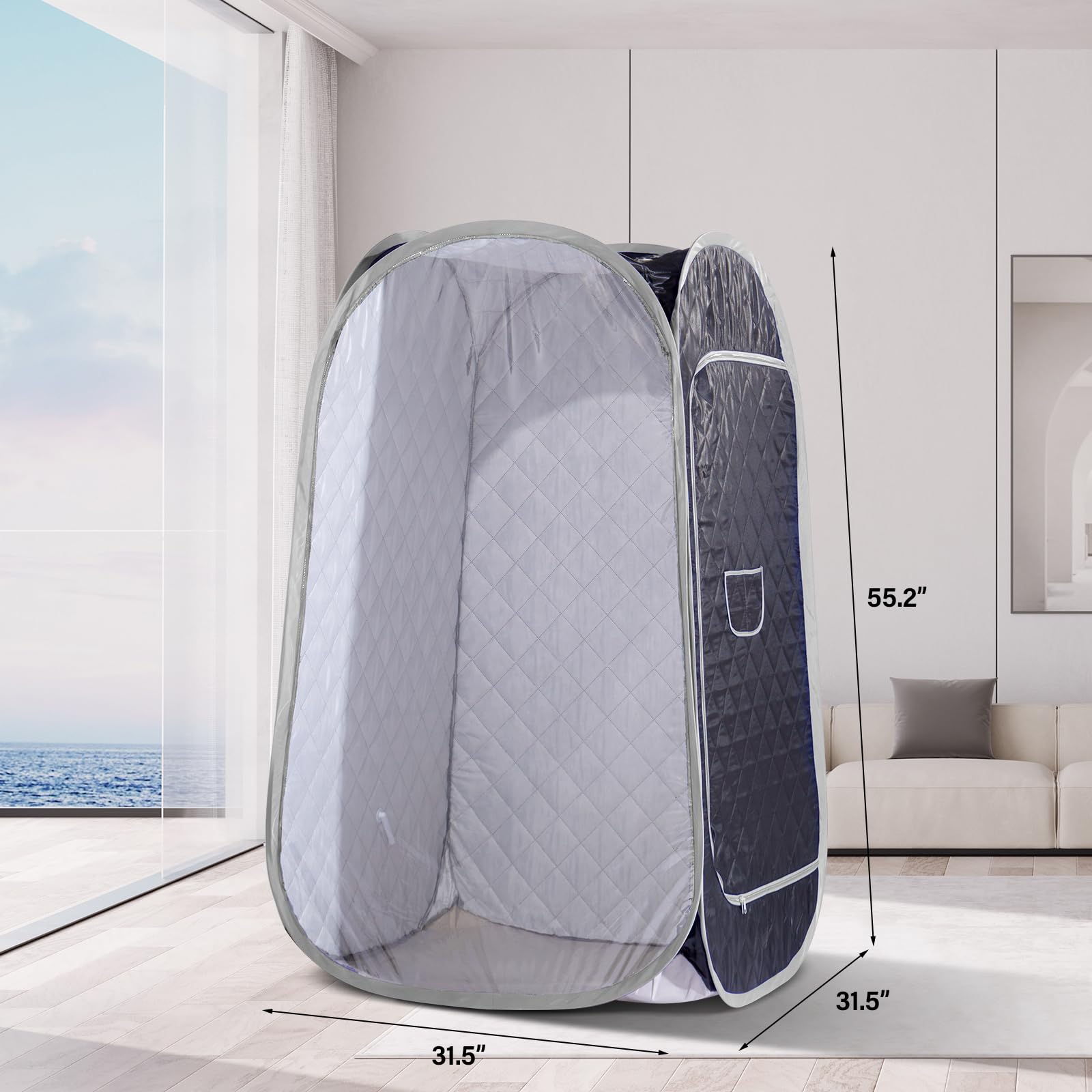 Smartmak Portable Steam Sauna Tent for Home Spa - Full Body Detox Therapy, Lightweight & Foldable Personal Steam Room (31.5