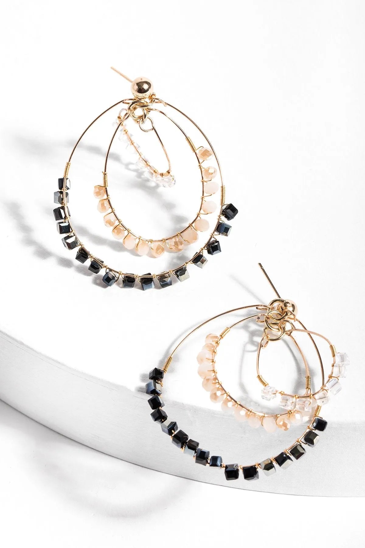 Black Cage Earrings for Women - Stylish Hollow Geometric Hoop Earrings for Everyday Wear & Night Out