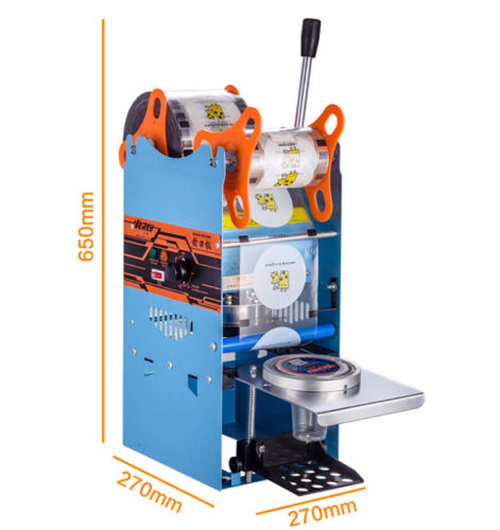 270W Electric Cup Sealing Machine for Coffee, Boba & Bubble Tea - Manual Pressure Lid Sealer (300-500 Cups/hr, 220V) - Perfect for Cafes, Juice Bars & Bubble Tea Shops