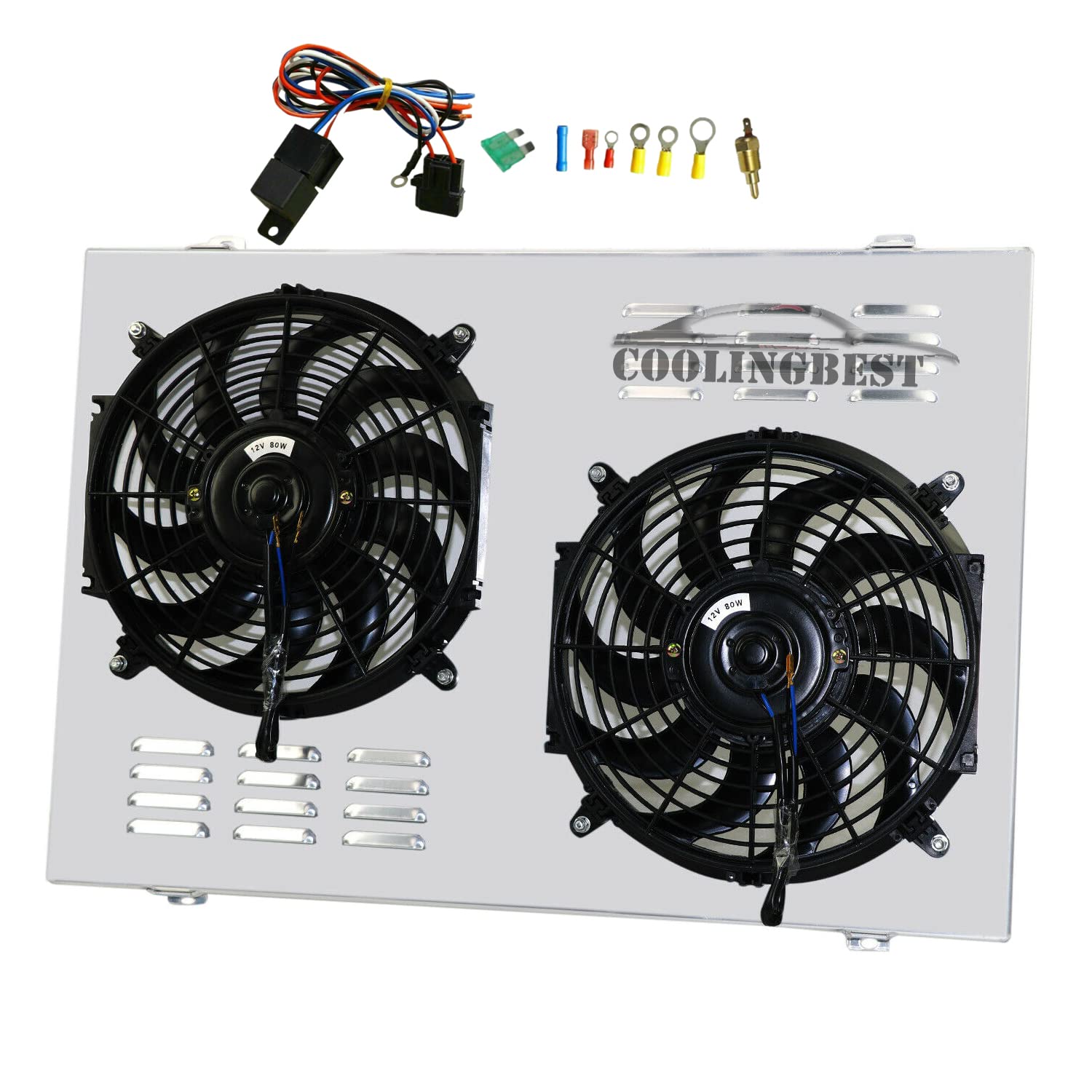 High-Performance Aluminum Radiator Fan Shroud for 1971-1990 Buick, Chevy Chevelle, Impala, Caprice, Malibu, C10-C30, K10-K30, Suburban, GMC, Cadillac, Plymouth, Pontiac, El Camino V8 - Perfect for Engine Cooling & Restoration Projects