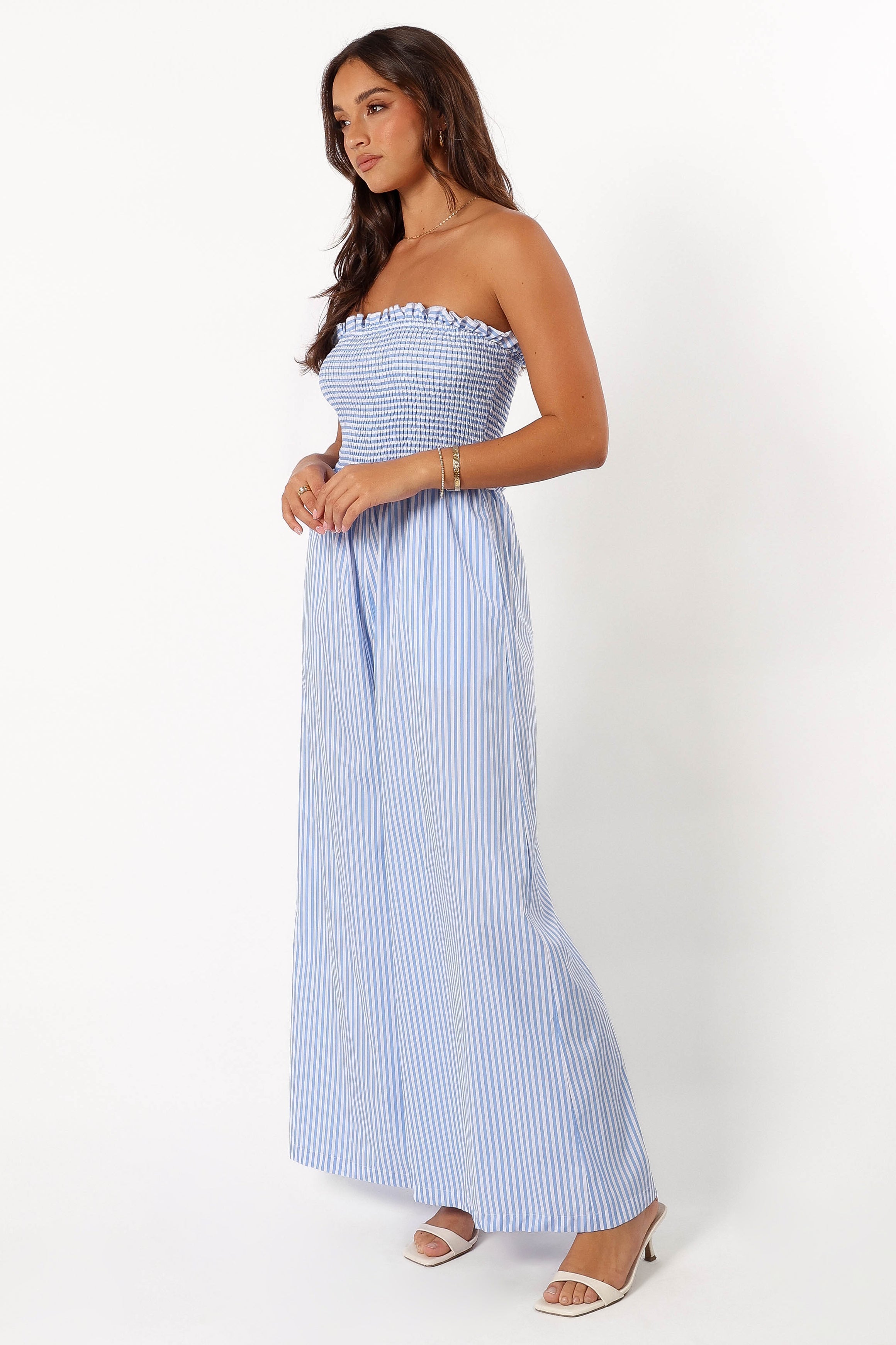 Jones Jumpsuit for Women - Blue Striped Romper with Pockets | Casual Summer Outfit, Beach Cover-Up, Lounge Wear