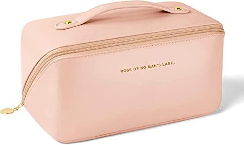 G.FIDEL Large Capacity Travel Makeup Bag - Waterproof PU Leather Cosmetic Organizer with Handle & Divider | Multifunctional Storage for Toiletries, Brushes & Skincare | Perfect for Vacation, Gym & Daily Use (Multicolor)