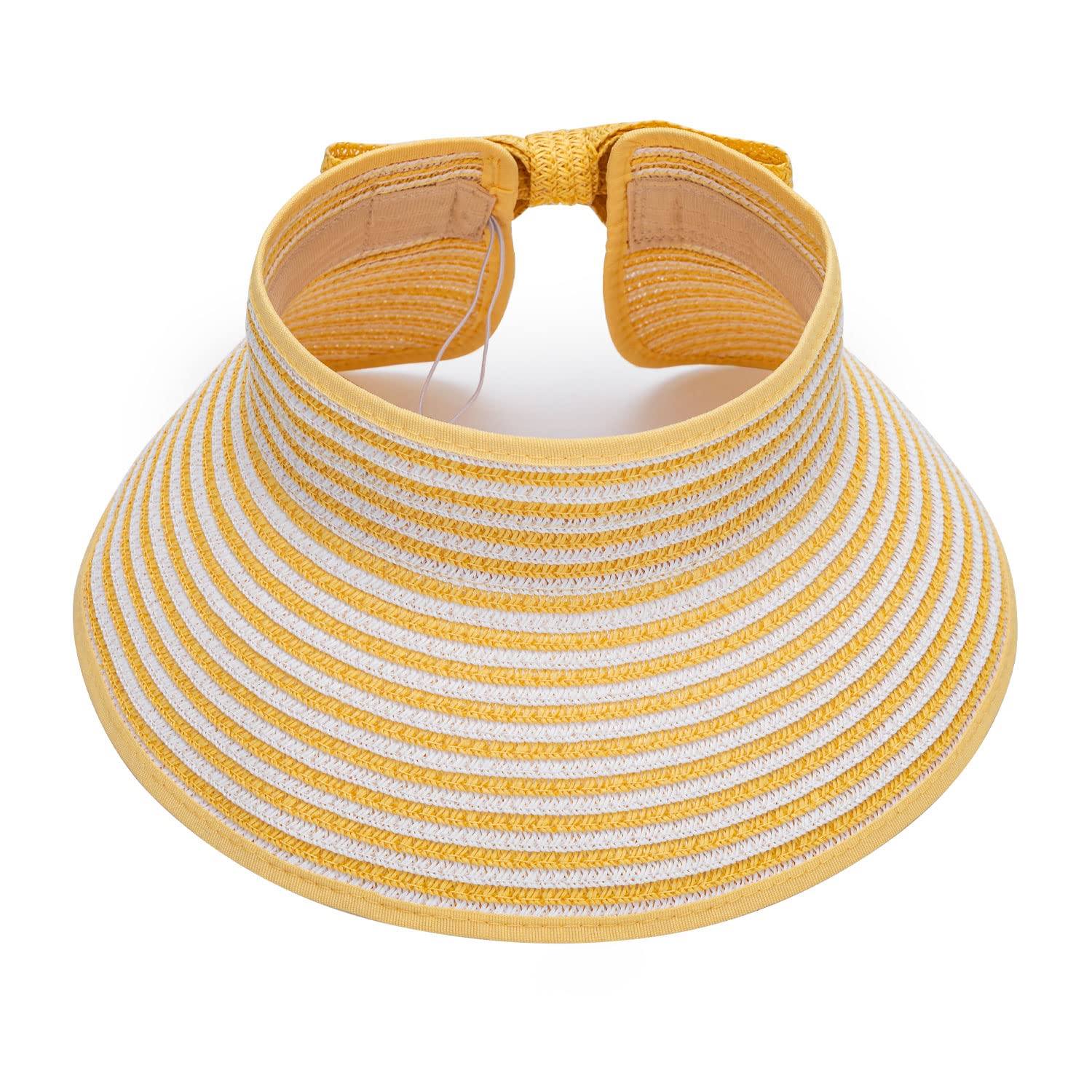 Kids Summer Sun Visor Hat - Wide Brim Straw Beach Hat for Girls & Teens with Bow - Perfect for Outdoor Activities, Beach Trips, and Sun Protection