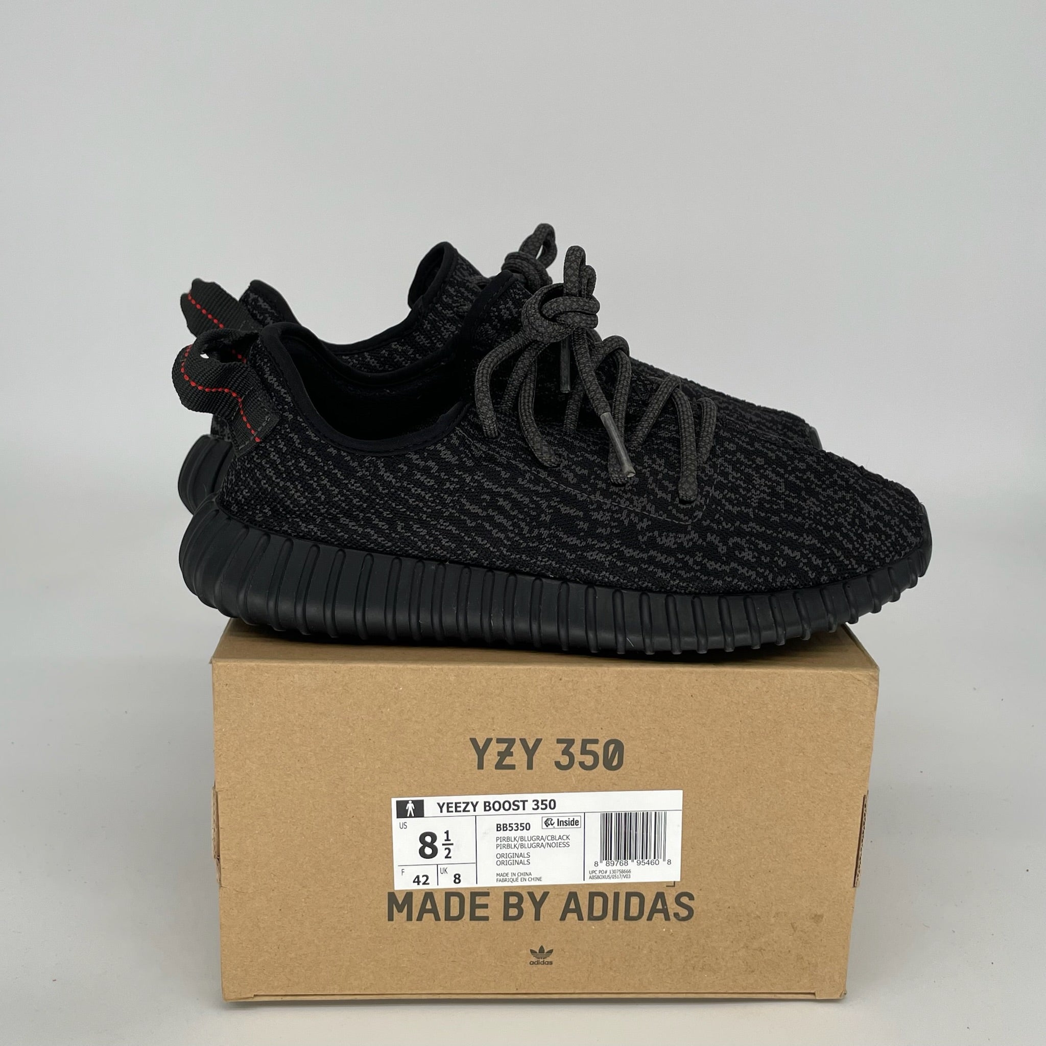 Adidas Yeezy Boost 350 V2 Pirate Black Men's Sneakers Size 8.5 BB5350 - Perfect for Running, Gym Workouts & Streetwear Fashion