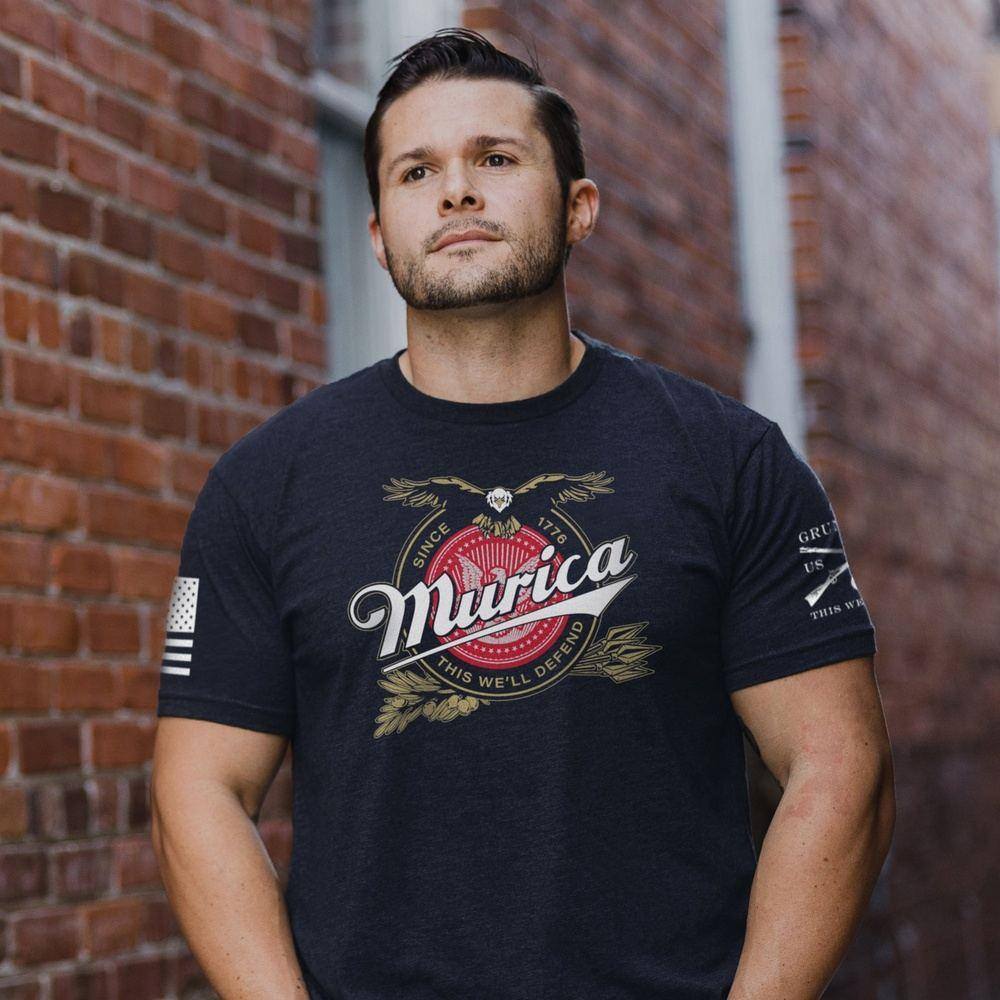 Murica Brewing T-Shirt - Midnight Navy - Patriotic American Beer Lover Tee for Men & Women - Perfect for BBQ, Parties & 4th of July Celebrations