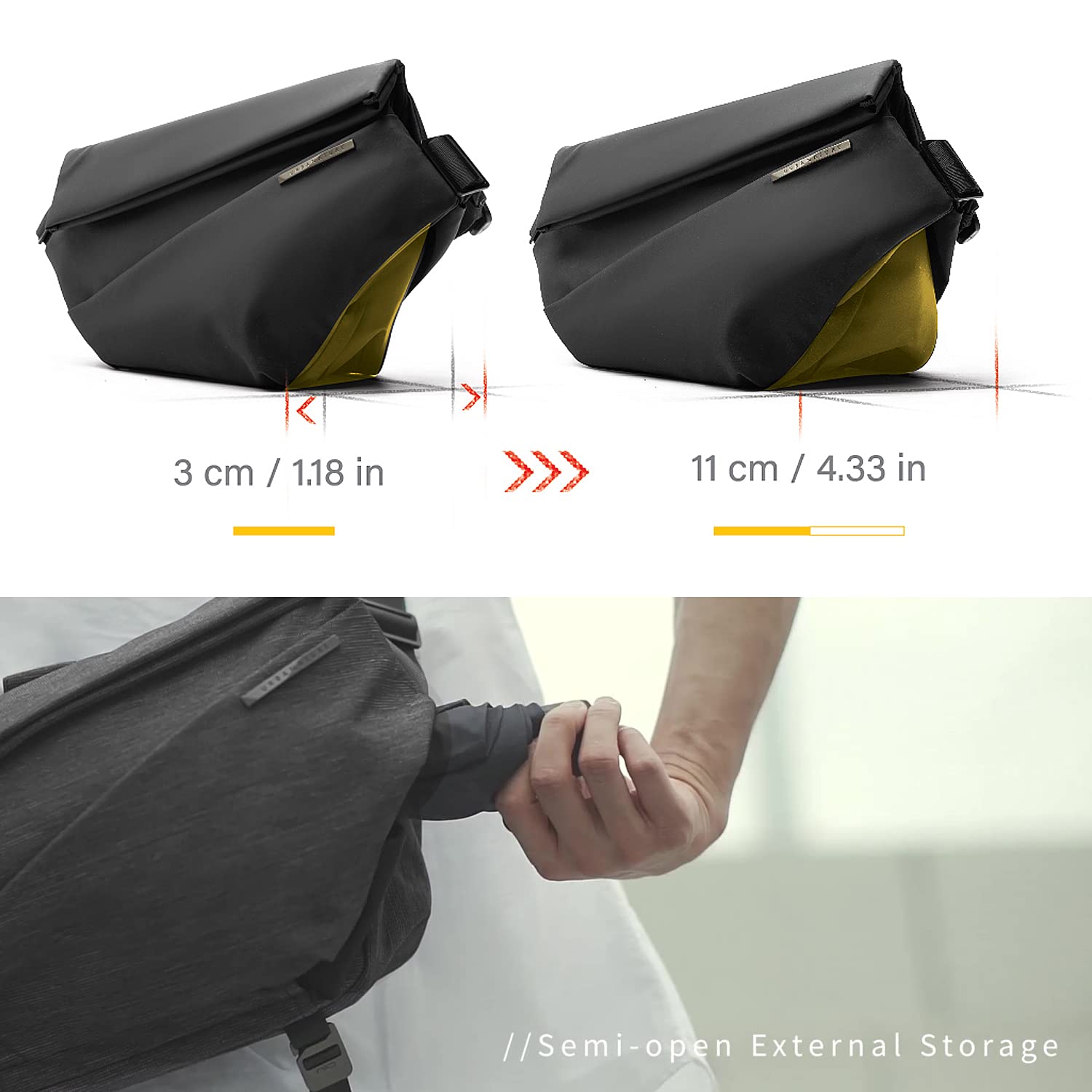 NIID Expandable Waterproof Anti-Theft Sling Bag for Men - Stylish Crossbody Chest Shoulder Backpack | Perfect for Travel, Work & Daily Commute
