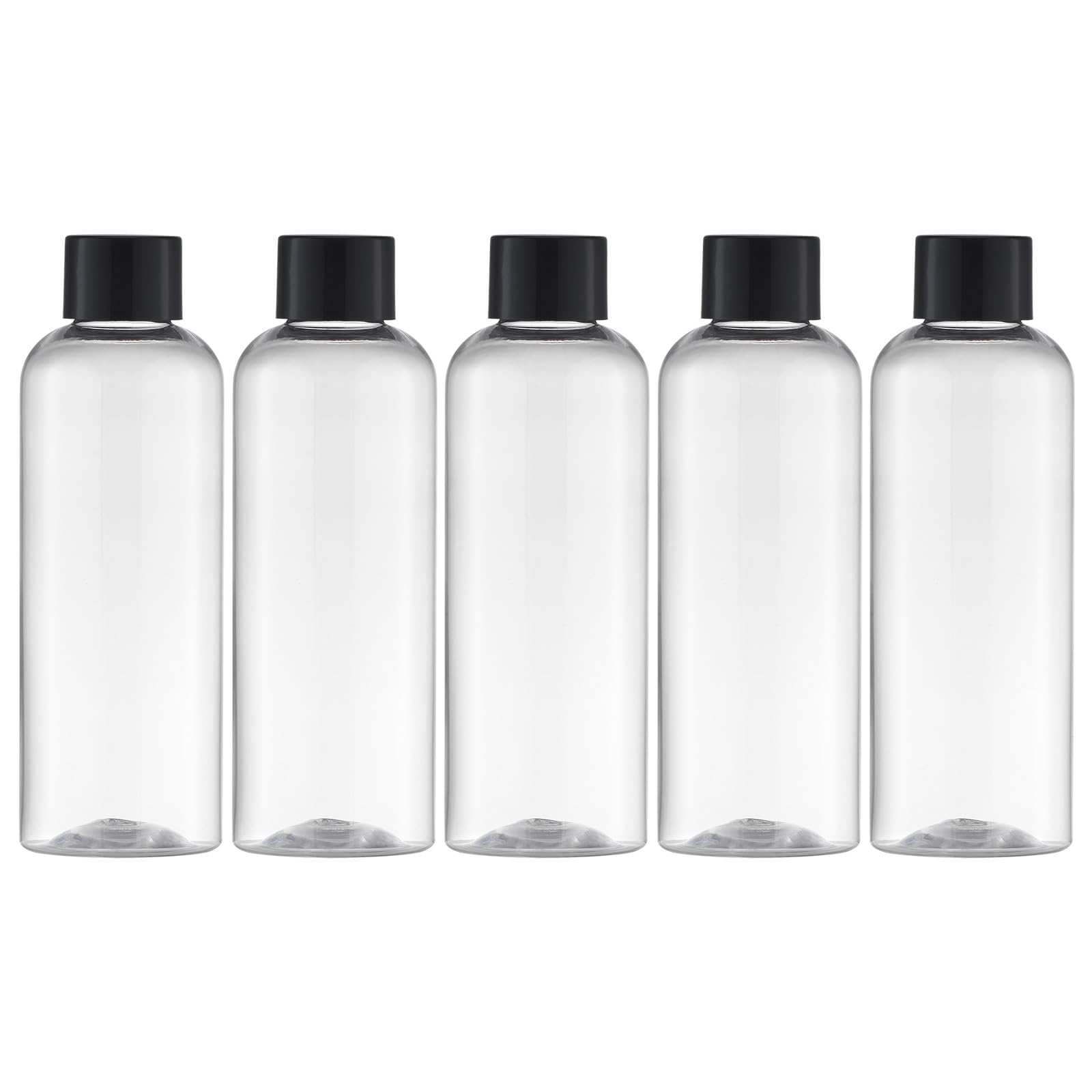 Tekson 3.4 oz (100ml) Clear Plastic Travel Bottles with Black Screw Cap - Leak Proof Empty Containers for Shampoo, Lotion & Mouthwash - Perfect for Air Travel, Gym & Toiletry Organization