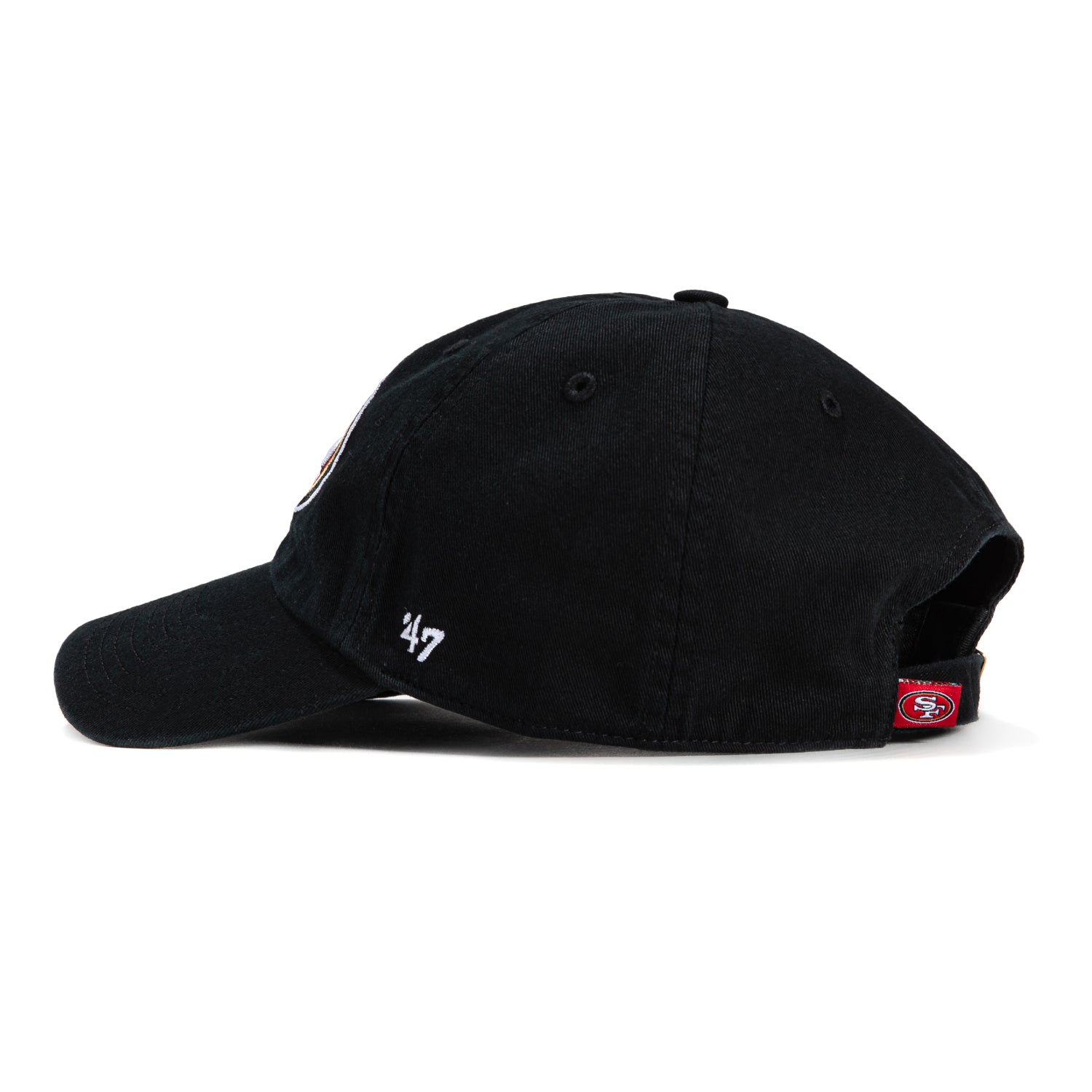 47 Brand San Francisco 49ers Adjustable Baseball Cap - Black | NFL Officially Licensed Hat for Men & Women | Perfect for Game Day, Outdoor Sports & Casual Wear
