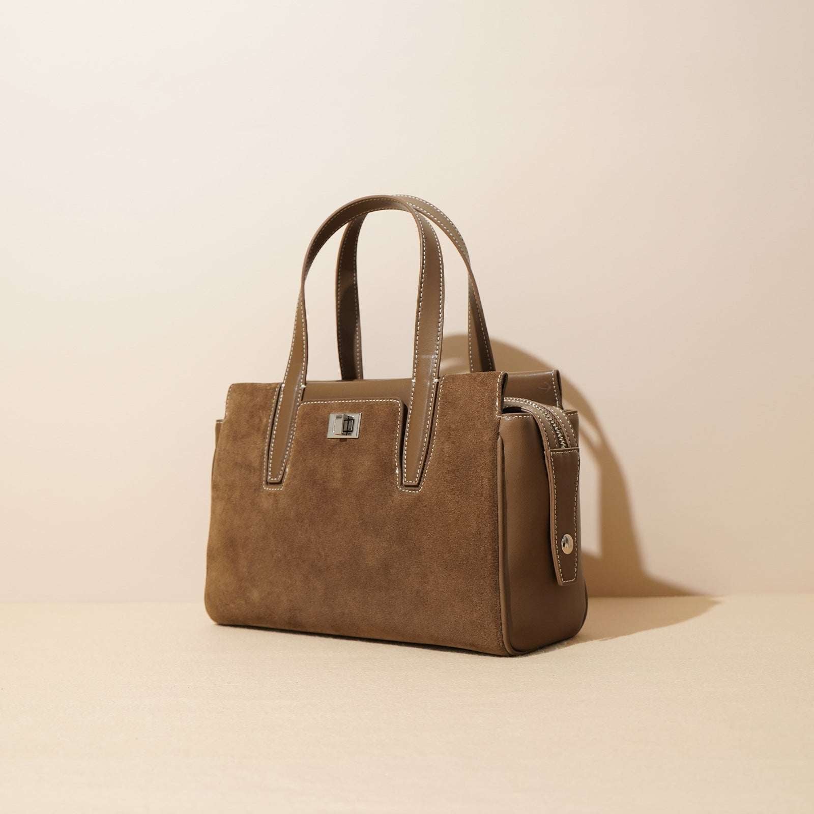 Premium Suede Leather Work Bag for Women & Men - Durable & Stylish Laptop Briefcase for Office, Business, Travel & Commuting