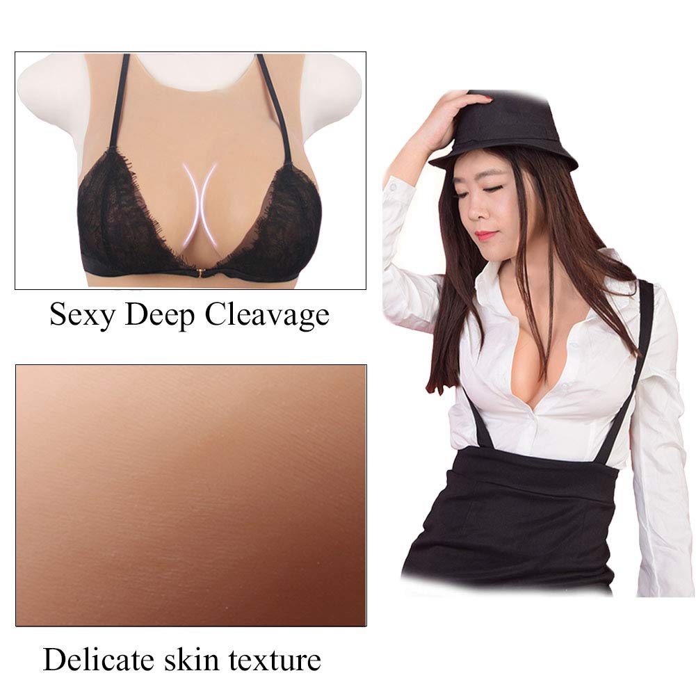 Premium Silicone Breast Forms for Crossdressers & Transgender - Natural Looking C/D/F Cup Lightweight Fake Breast Plates - Post Mastectomy & Cosplay Use - Comfortable for Daily Wear & Special Occasions