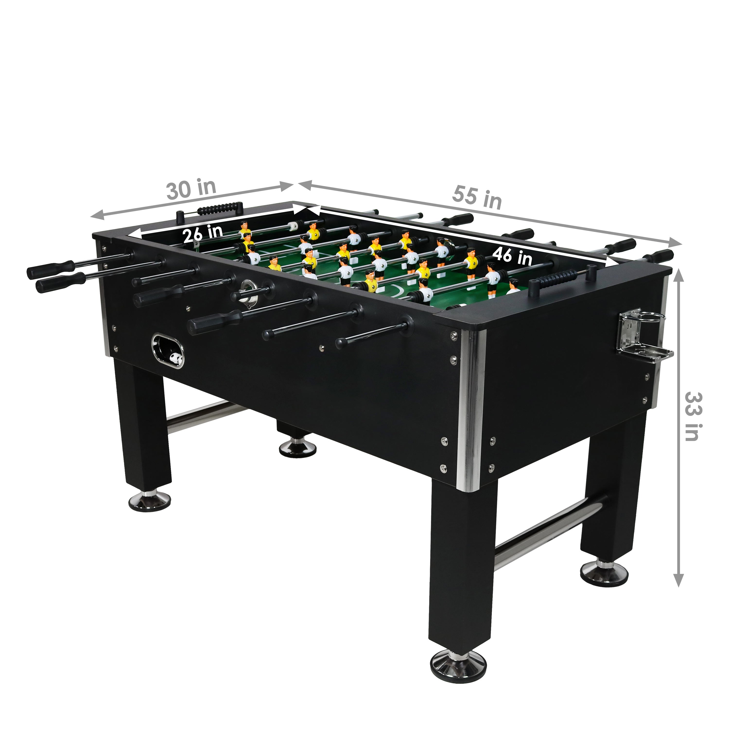 Sunnydaze 55-Inch Premium Foosball Table with 4 Drink Holders - Perfect for Game Rooms, Basements, and Family Entertainment