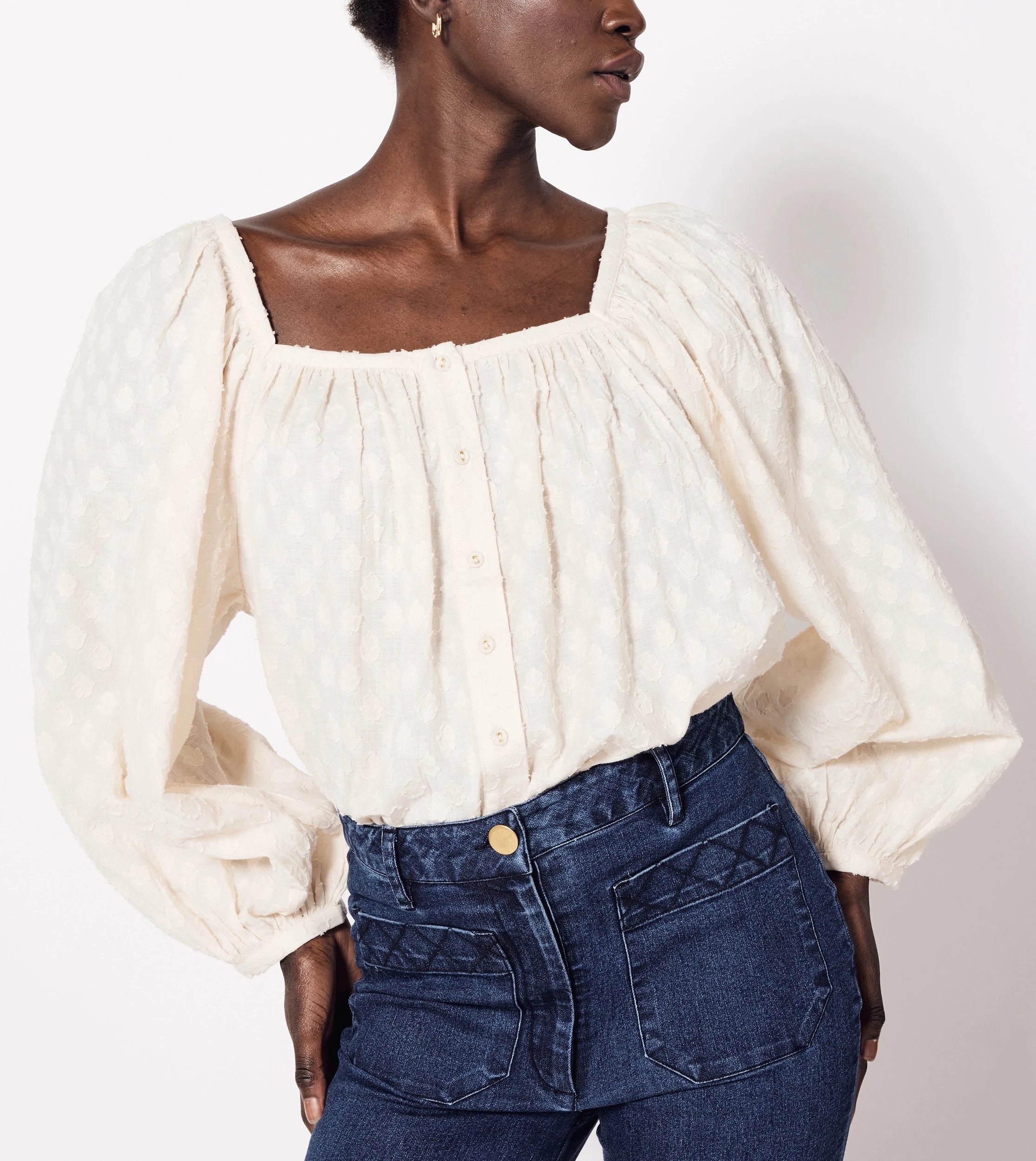 Elegant Ciara Blouse in Champagne Color - Perfect for Office Wear, Parties & Special Occasions