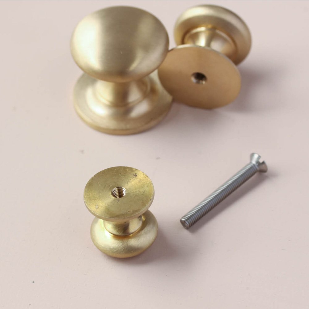 Satin Brass Cabinet Knob - Elegant Hardware for Kitchen & Bathroom Cabinets - Perfect for Home Renovation and Furniture Upgrade