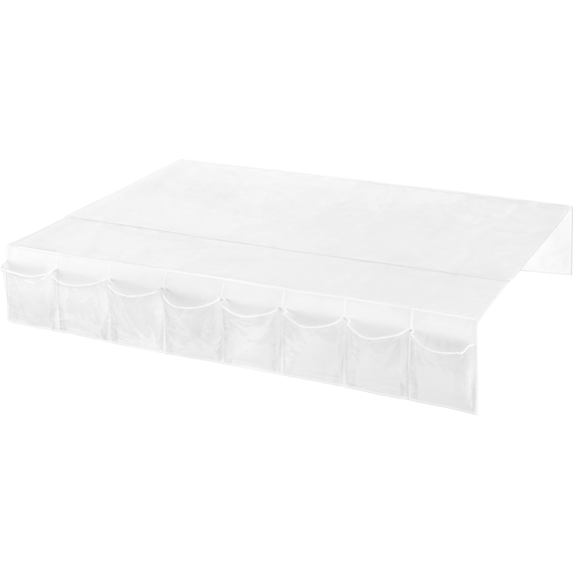 Whitmor Clear Bedskirt Storage Organizer - Under Bed Storage Solution for Bedrooms, Dorms & Guest Rooms - Keep Linens & Blankets Neatly Organized