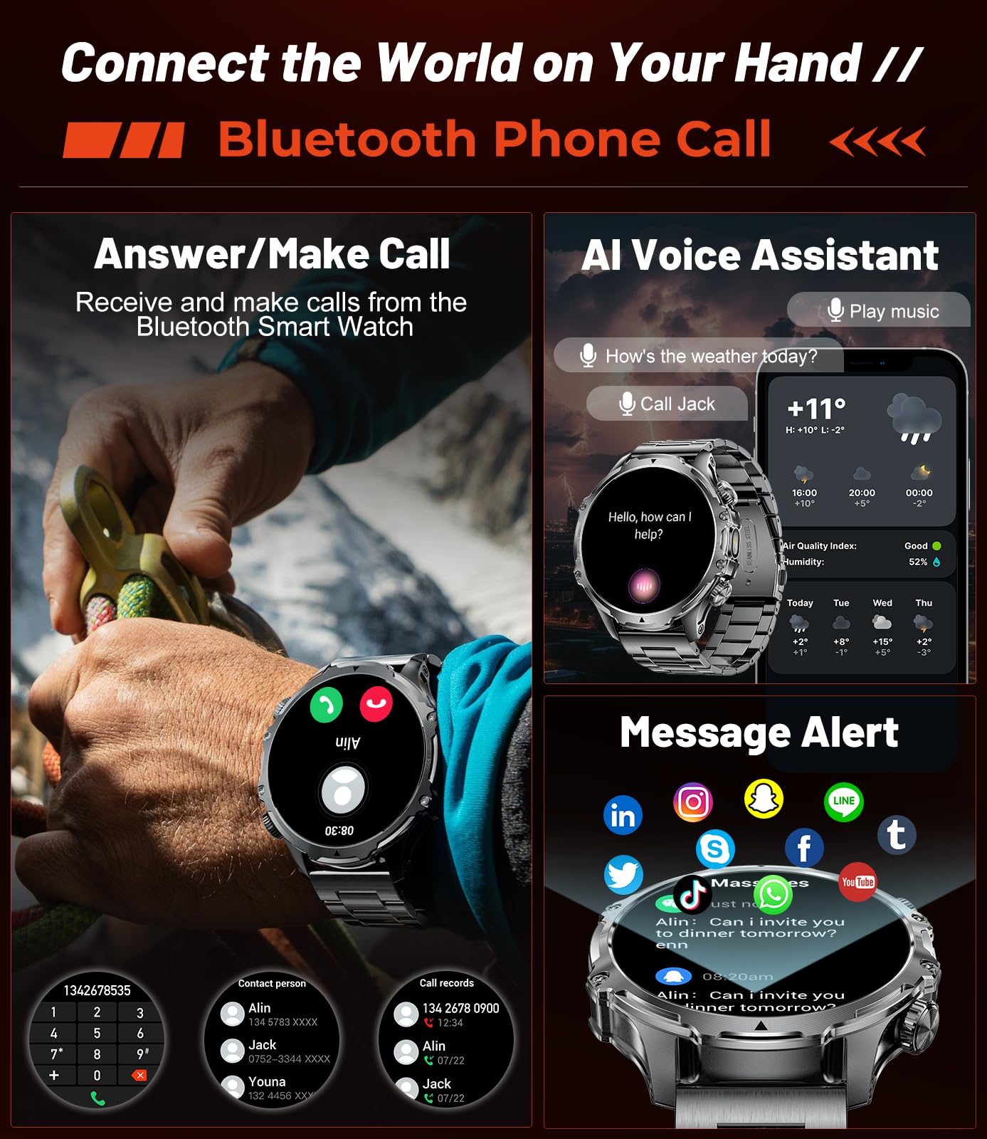 Military Smart Watch for Men - 1.85