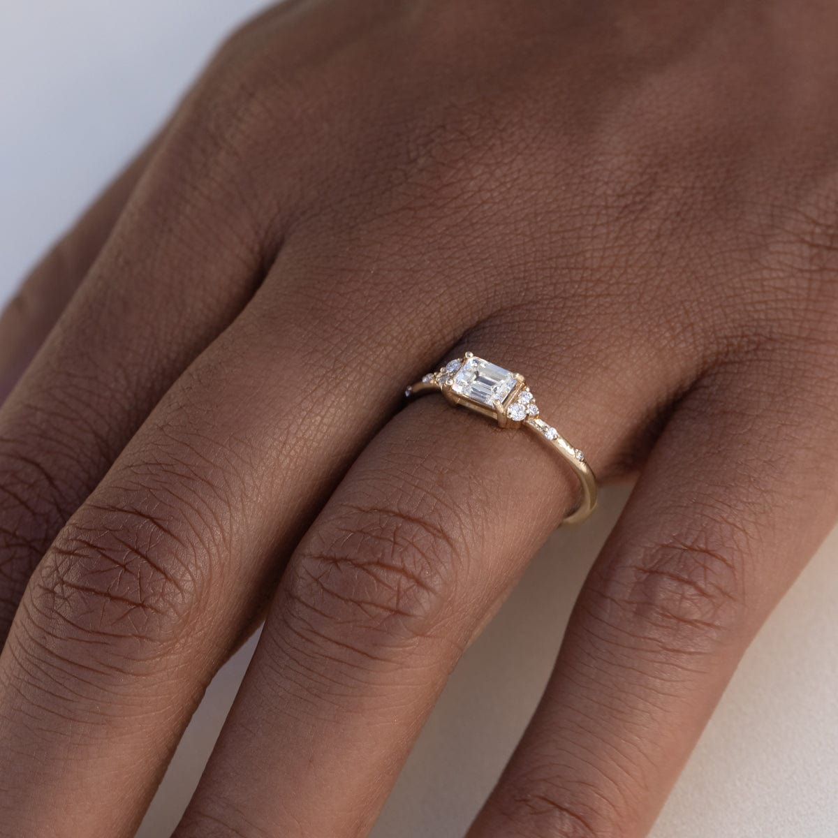 Starry East West Diamond Ring for Women - Elegant 14K Gold Stackable Band - Perfect for Engagement, Wedding & Anniversary Gifts
