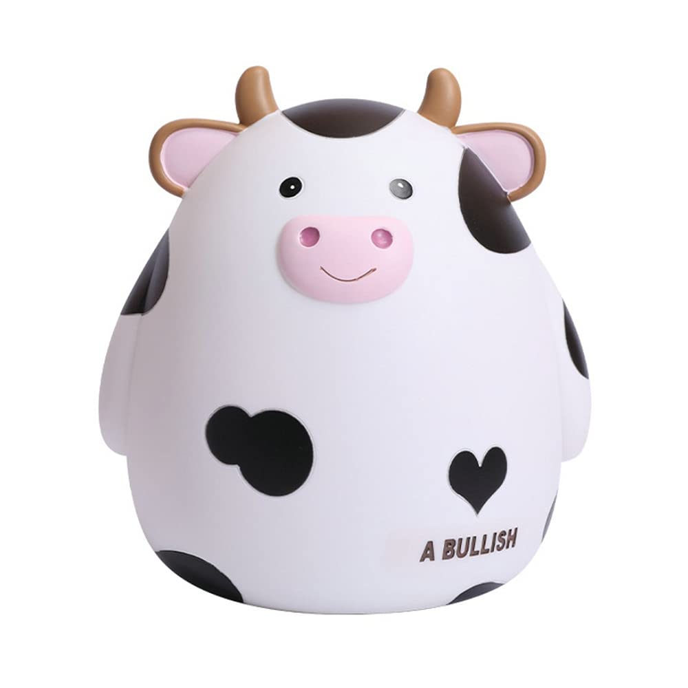 Cute Cartoon Cow Shaped Piggy Bank - Large Money Saving Box for Kids, Birthday Gifts, Home Decor & Coin Storage (White, 15x13x17cm) - Perfect for Children's Savings, Piggy Bank Collections & Nursery Room Decorations