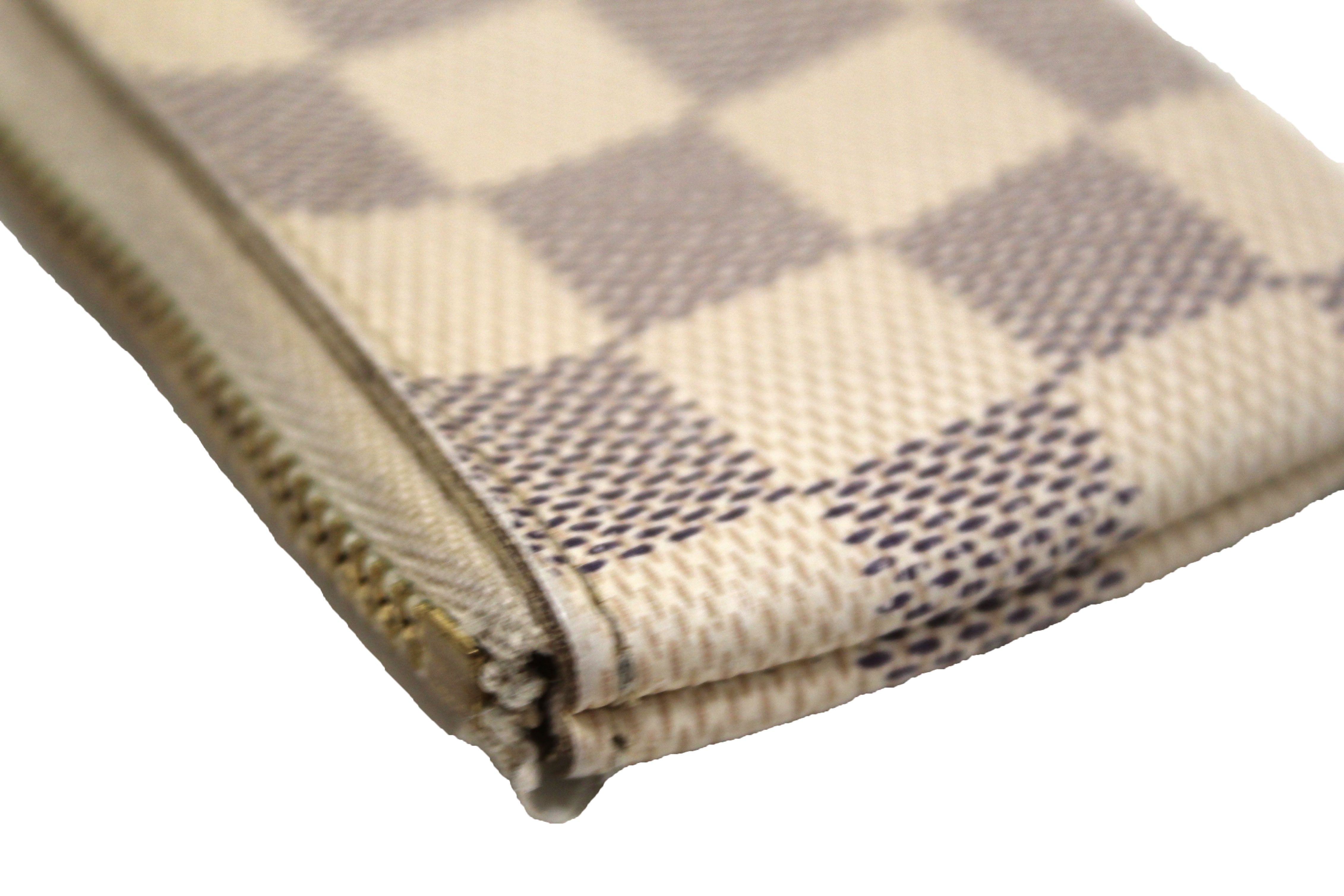 Authentic Louis Vuitton Damier Azur Canvas Key Pouch - Compact Wallet for Keys & Cards - Perfect for Travel, Everyday Use & Gift Giving