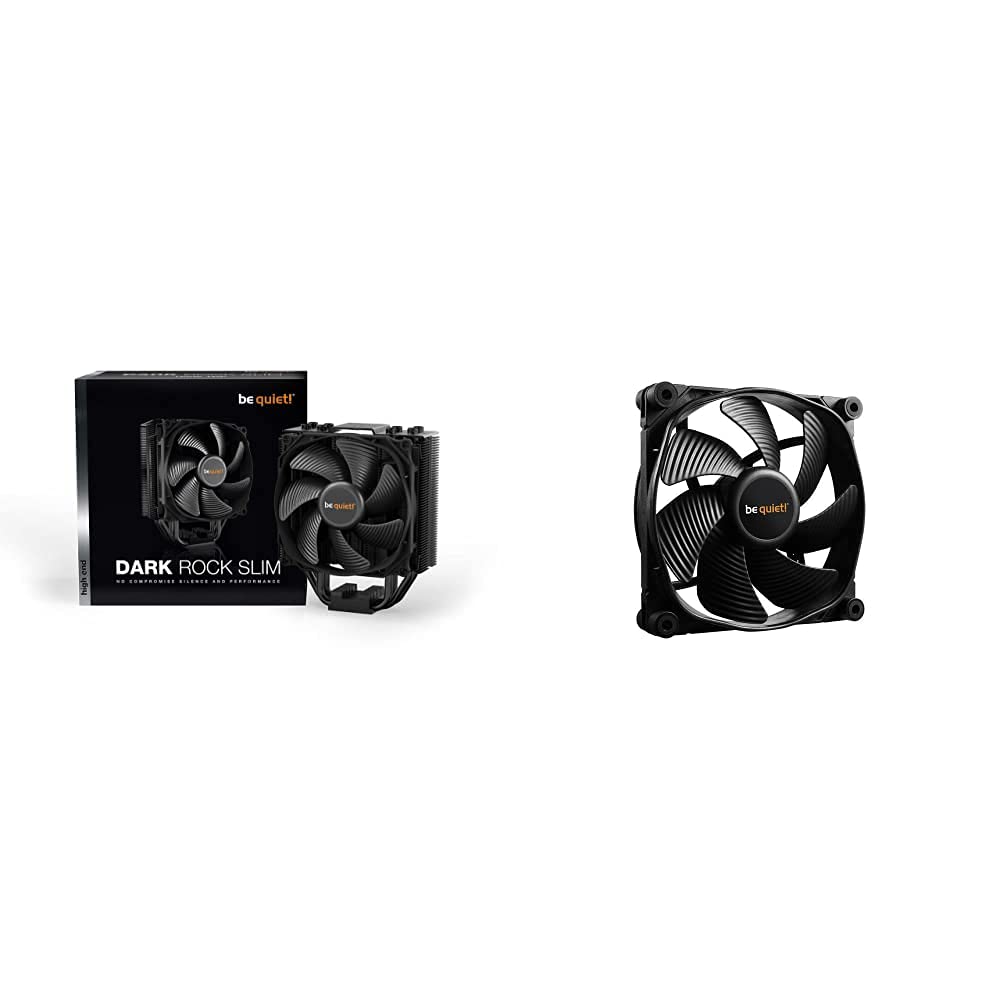 be quiet! BK024 Dark Rock Slim CPU Cooler - 180W TDP, Silent Wings 3 120mm PWM Fan for High Performance PC Cooling | Compact Design with BL070 High-Speed Cooling Fan | Perfect for Gaming PCs, Workstations & Silent Computing Setups