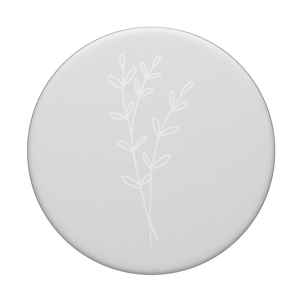 Pastel Blue Botanical Leaf Phone Grip & Stand - Boho PopSockets PopGrip for iPhone & Samsung - Perfect for Home, Office & Travel Use