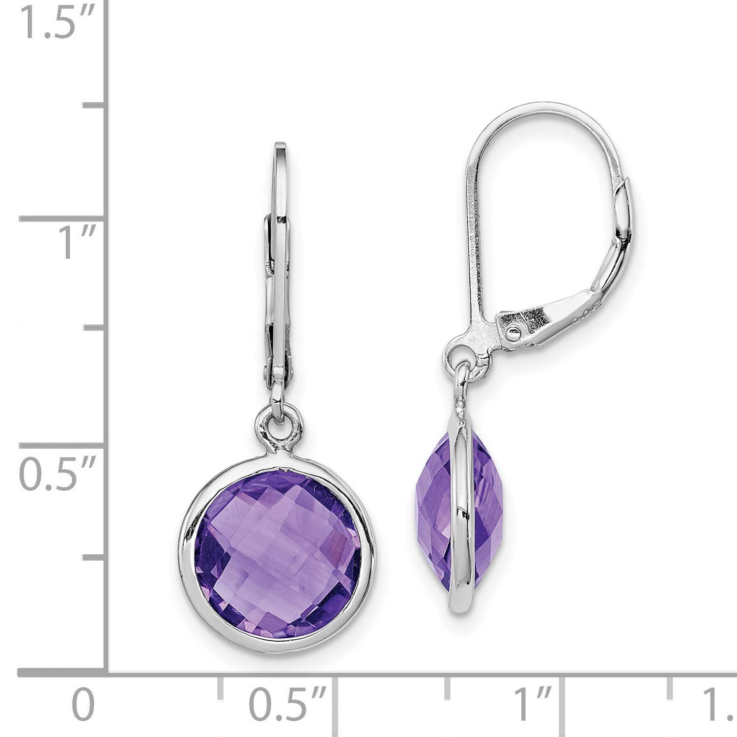 28x11mm Sterling Silver Amethyst Earrings for Women - Elegant Purple Gemstone Jewelry for Daily Wear, Gift Giving & Special Occasions