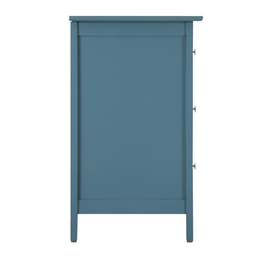 Glory Furniture Daniel 3-Drawer Nightstand in Teal - Modern Bedside Table for Bedroom, Guest Room & Nursery Storage