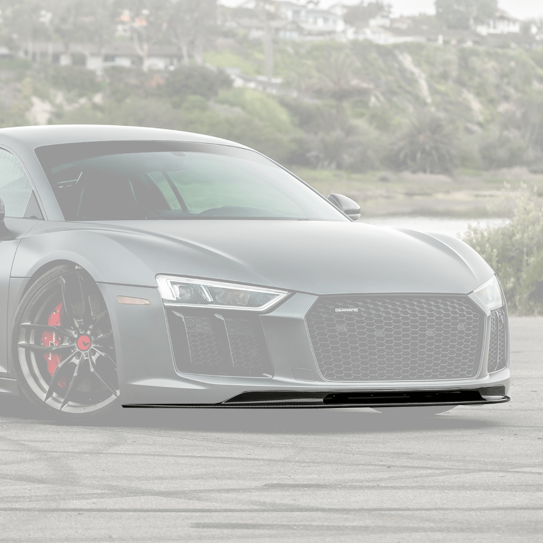 Audi R8 Carbon Fiber Front Spoiler V Style™️ - High Performance Car Body Kit for Racing & Street Use - Perfect for Track Days & Show Car Upgrades