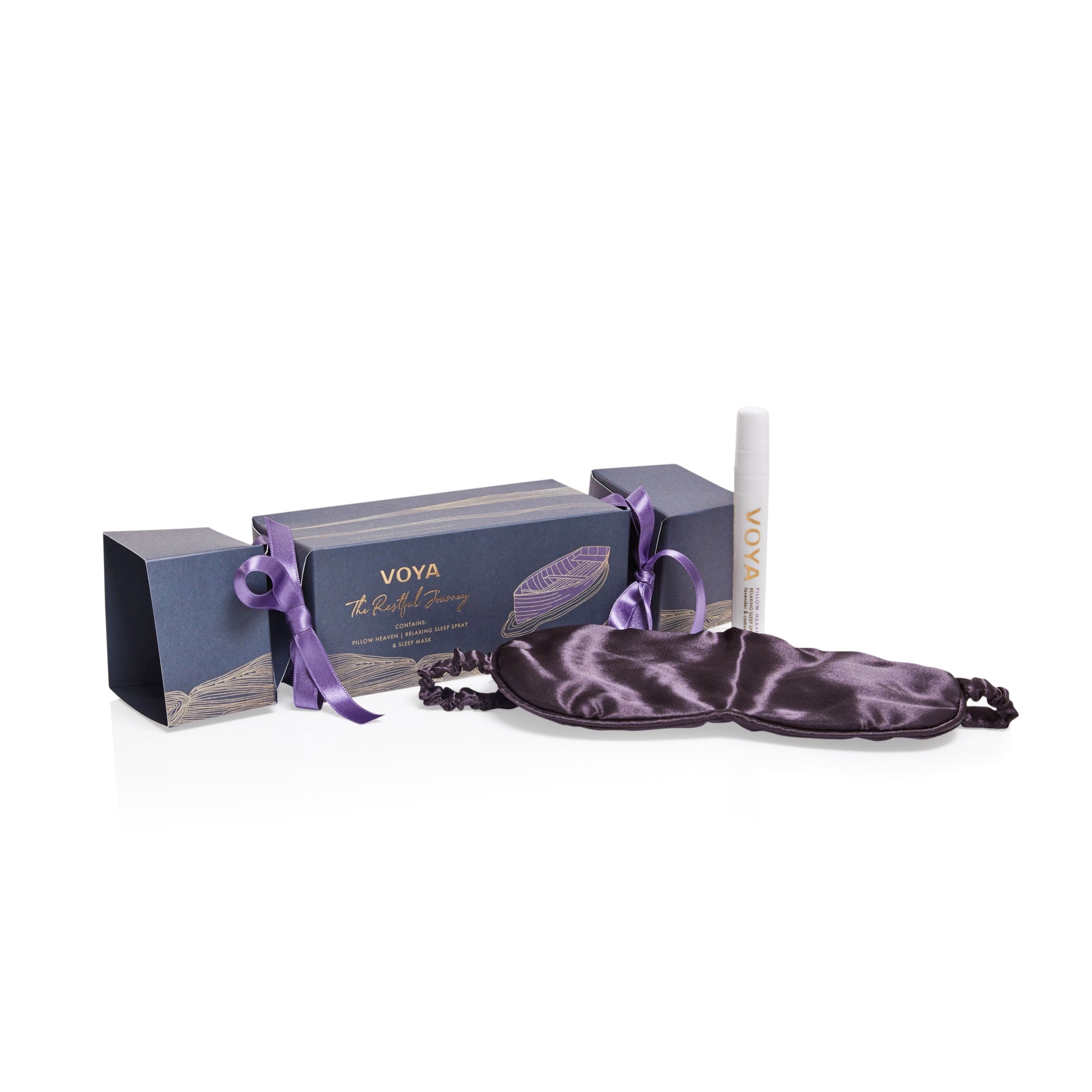 VOYA The Restful Journey Dreamy Sleep Set - Organic Lavender & Chamomile Sleep Aid for Relaxation & Deep Sleep | Perfect for Nighttime Routine, Stress Relief & Insomnia