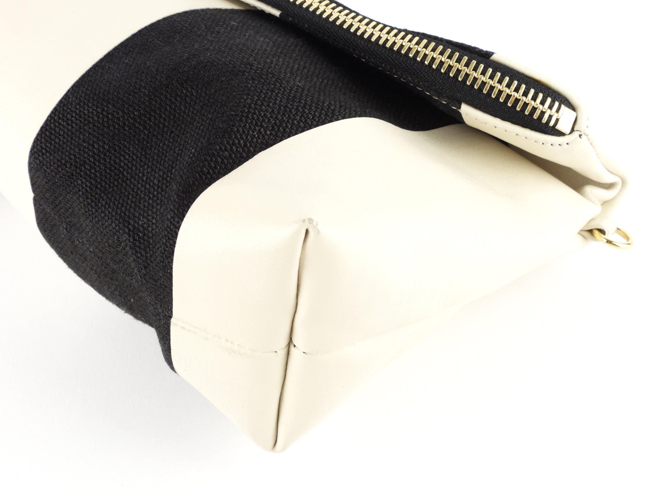 Burberry Prorsum Black & White Striped Coated Canvas Zip Pouch with Adjustable Strap - Luxury Crossbody Bag for Women, Perfect for Travel & Everyday Essentials