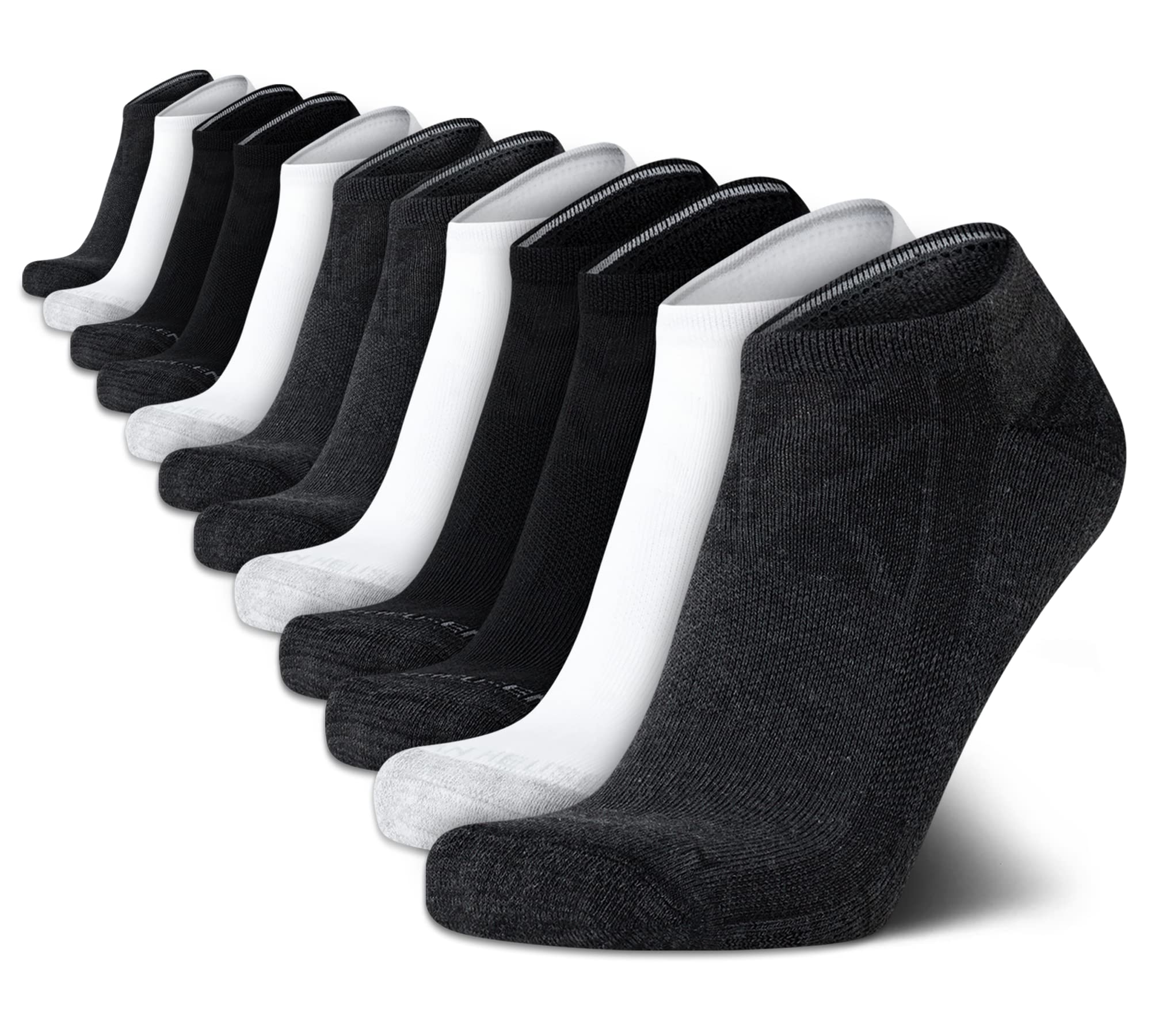 Van Heusen Men's Athletic Cushion Low Cut Ankle Socks - 12 Pack Breathable Moisture-Wicking Socks for Running, Gym & Everyday Wear