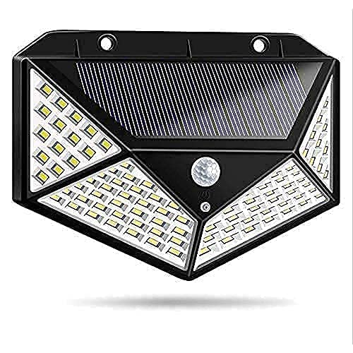 Heavy Duty Solar LED Outdoor Security Lights with Motion Sensor - 100 LED Solar Powered Wireless Waterproof Spotlight for Garden, Yard, Pathway, Driveway & Patio Lighting