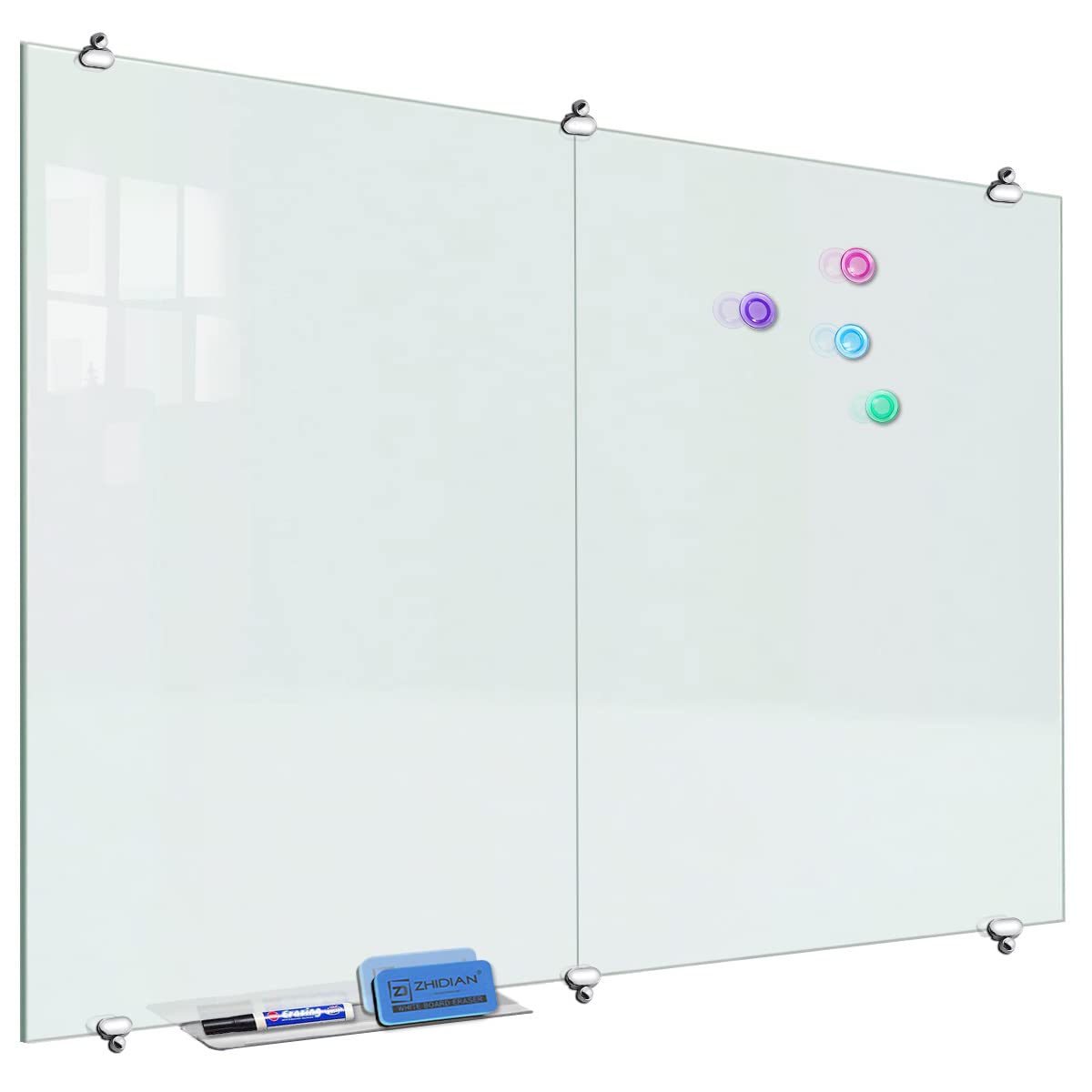 2-in-1 Magnetic Glass Whiteboard 72