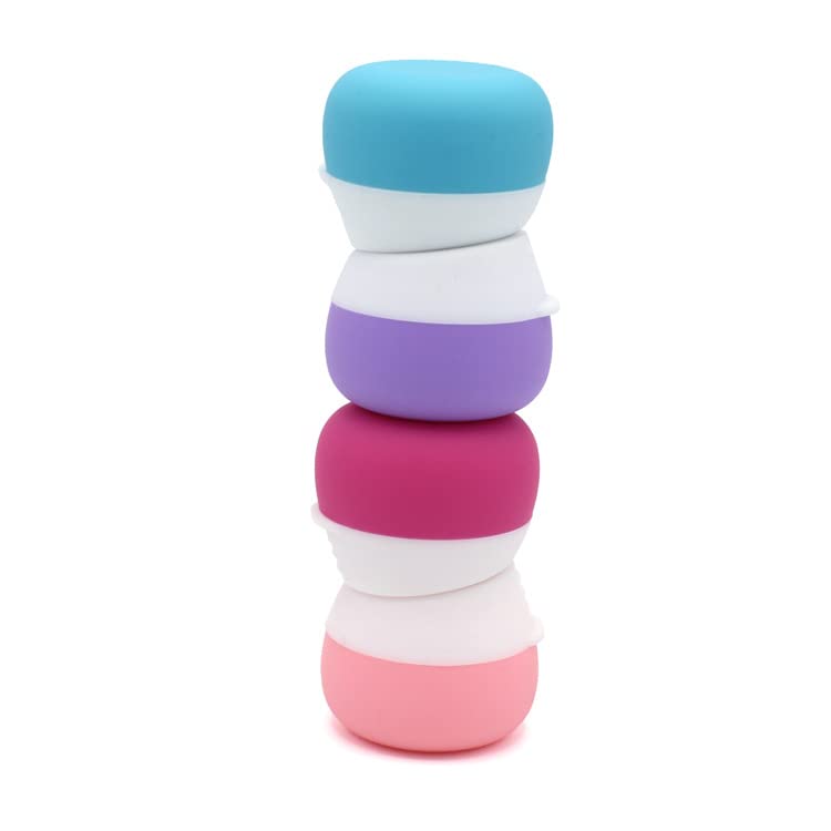 Travel Containers Set for Toiletries - Leak Proof Cosmetic Bottles for Makeup, Lotion & Hand Cream (Blue, Pink, Purple) - Perfect for Air Travel, Gym & Vacation Essentials