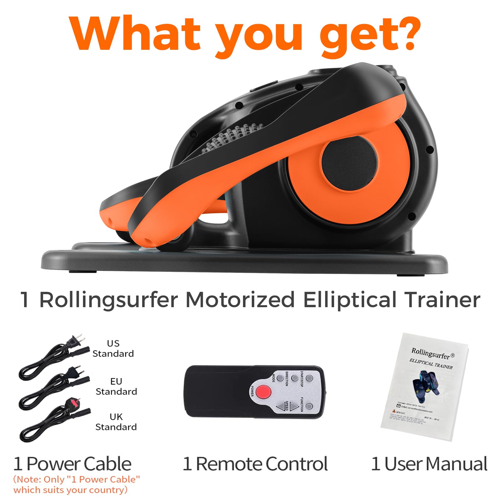 Under Desk Elliptical Machine - Electric Leg Exerciser for Seniors & Adults - Compact Seated Pedal Exerciser with Remote Control - Portable Elliptical Trainer with Non-Slip Pedals - Perfect for Home Office, Physical Therapy & Low-Impact Workouts