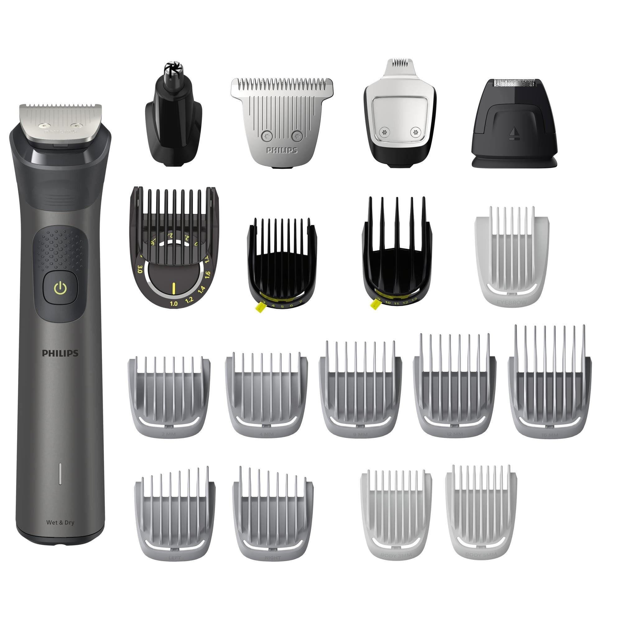 Philips Multi Groomer All-in-One Trimmer Series 7000 (MG7960/28) - Men's Grooming Kit for Beard, Hair, Body & Nose - No Blade Oil Needed - Perfect for Travel, Home & Gym Use