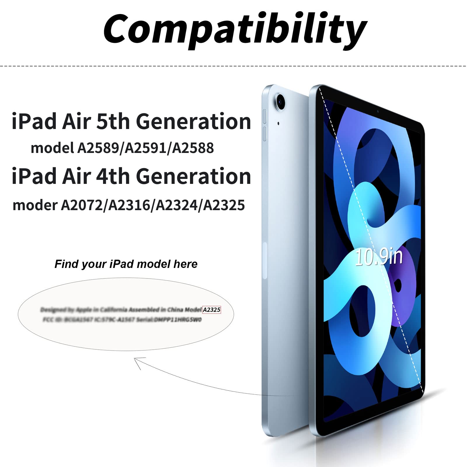 Premium Slim Trifold Stand Case for iPad Air 5th Gen (2022) & iPad Air 4th Gen (2020) 10.9 Inch - Auto Sleep/Wake, Pencil Holder & Soft TPU Back Cover - Perfect for Work, Study & Travel - Black