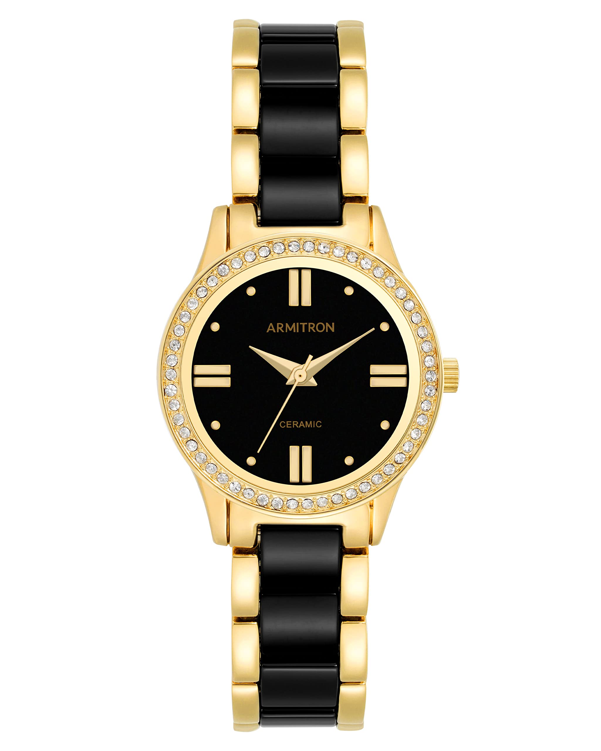 Armitron Women's Genuine Crystal Accented Ceramic Bracelet Watch - 75/5714 | Elegant Fashion Accessory for Everyday Wear, Office & Special Occasions