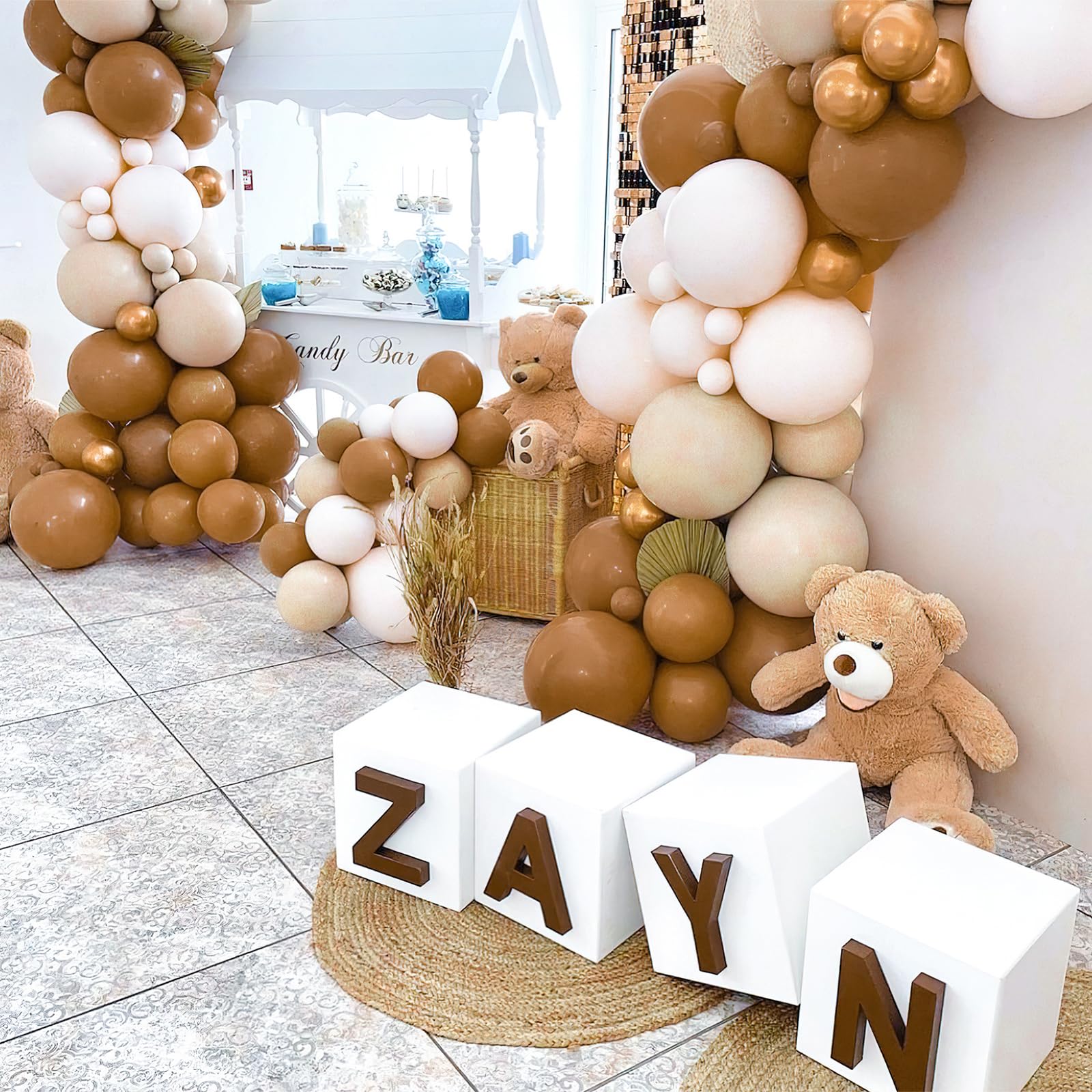 120 Pack 5 Inch Matte Caramel Brown Balloons for Balloon Garland & Arch - Boho Party Decorations, Birthday Wedding Decor (Brown-F10) - Perfect for Rustic Weddings, Baby Showers & Fall Themed Events