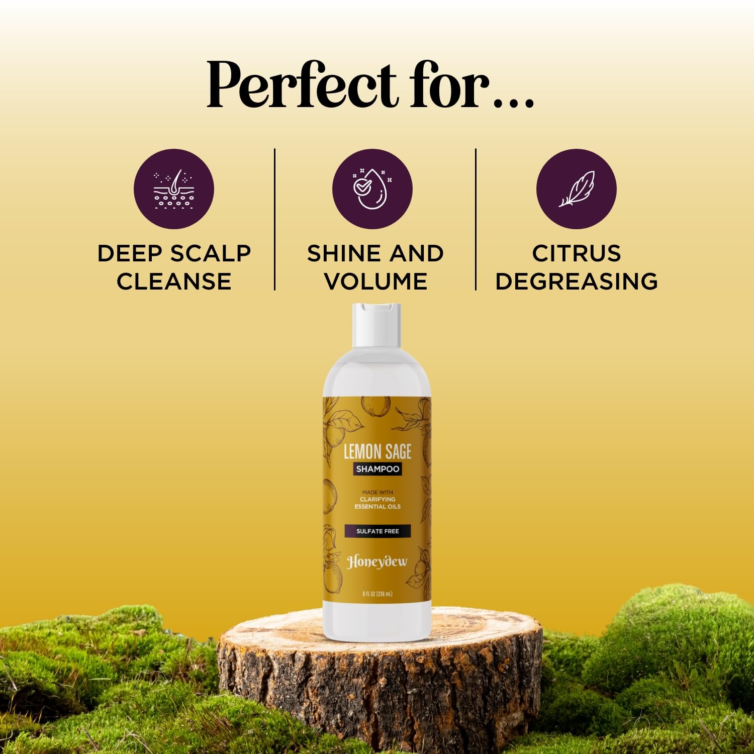 Lemon Sage Clarifying Shampoo for Oily Hair - Sulfate Free Deep Cleansing Shampoo with Keratin & Tea Tree Oil for Scalp Care - Rosemary Shampoo for Men & Women | Perfect for Daily Use & Removing Product Buildup