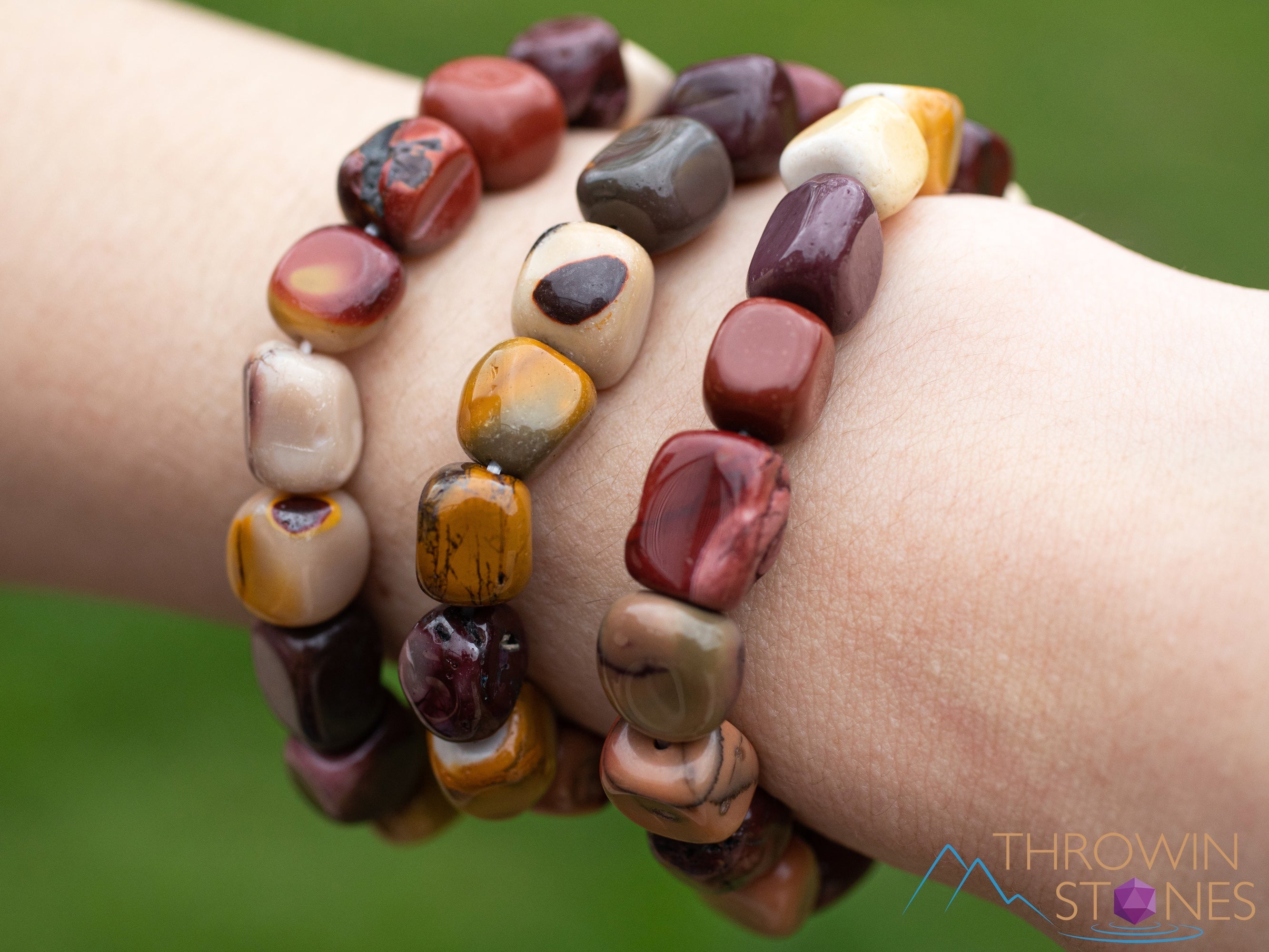 MOOKAITE JASPER Crystal Bracelet - Handmade Healing Stone Beaded Bracelet with Tumbled Beads | Spiritual Jewelry for Meditation, Chakra Balancing & Positive Energy (E0371)