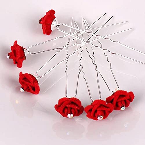 24 Pack FOK Red Rose Flower Decorative Juda Pins for Wedding, Bridal, Prom, Quinceañera - Elegant Boutonnieres for Formal Events & Special Occasions