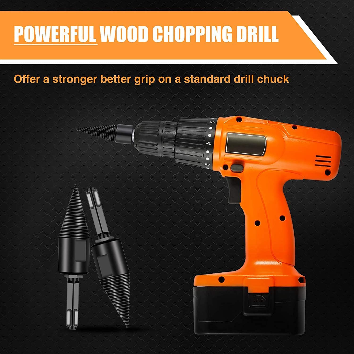 5PCS Heavy Duty Wood Splitter Drill Bits Set - 32MM & 42MM Firewood Log Splitting Bits with Round/Hex/Square Shank for Electric Drills | Perfect for Firewood Preparation, DIY Woodworking & Home Improvement Projects