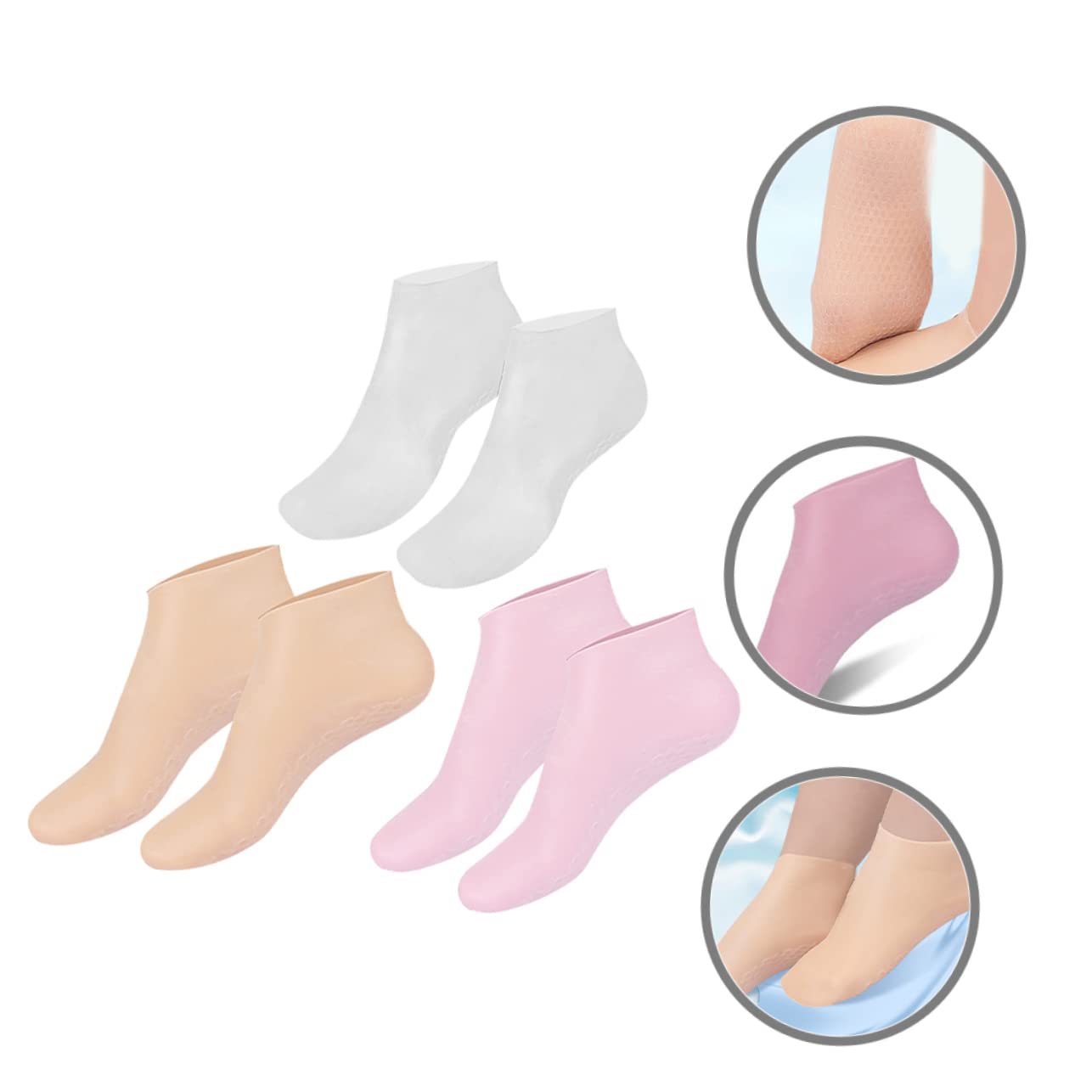 BIUDECO Moisturizing Foot Socks for Dry Cracked Feet - Overnight Spa Treatment Socks with Elastic Cuff - Best Gift for Women (Christmas, Birthday) - Perfect for Nighttime Foot Care & Relaxation