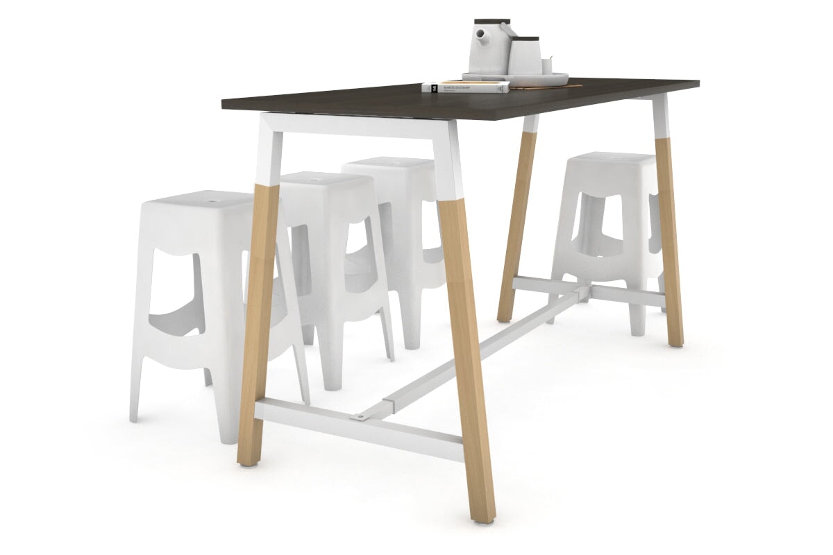 Sturdy Quadro A Legs Counter Table with Wooden Legs & Cross Beam - 925H Model [1800L x 700W] - Perfect for Restaurant, Bar, or Home Kitchen Countertops