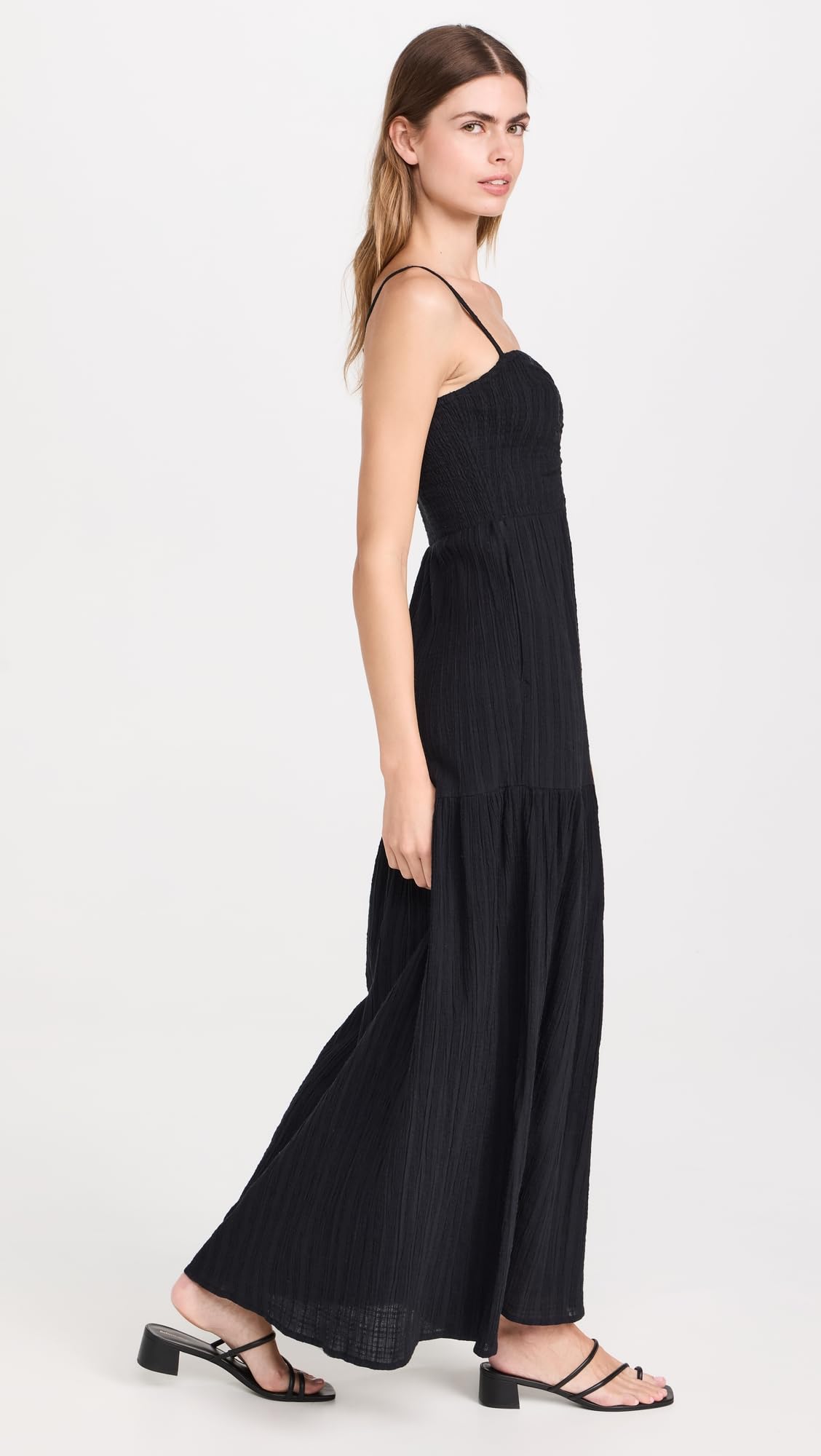 L*Space Mallorca Maxi Dress for Women - Adjustable Straps, Tiered Skirt, 100% Cotton Long Summer Dress - Perfect for Beach Vacations, Resort Wear & Evening Outings