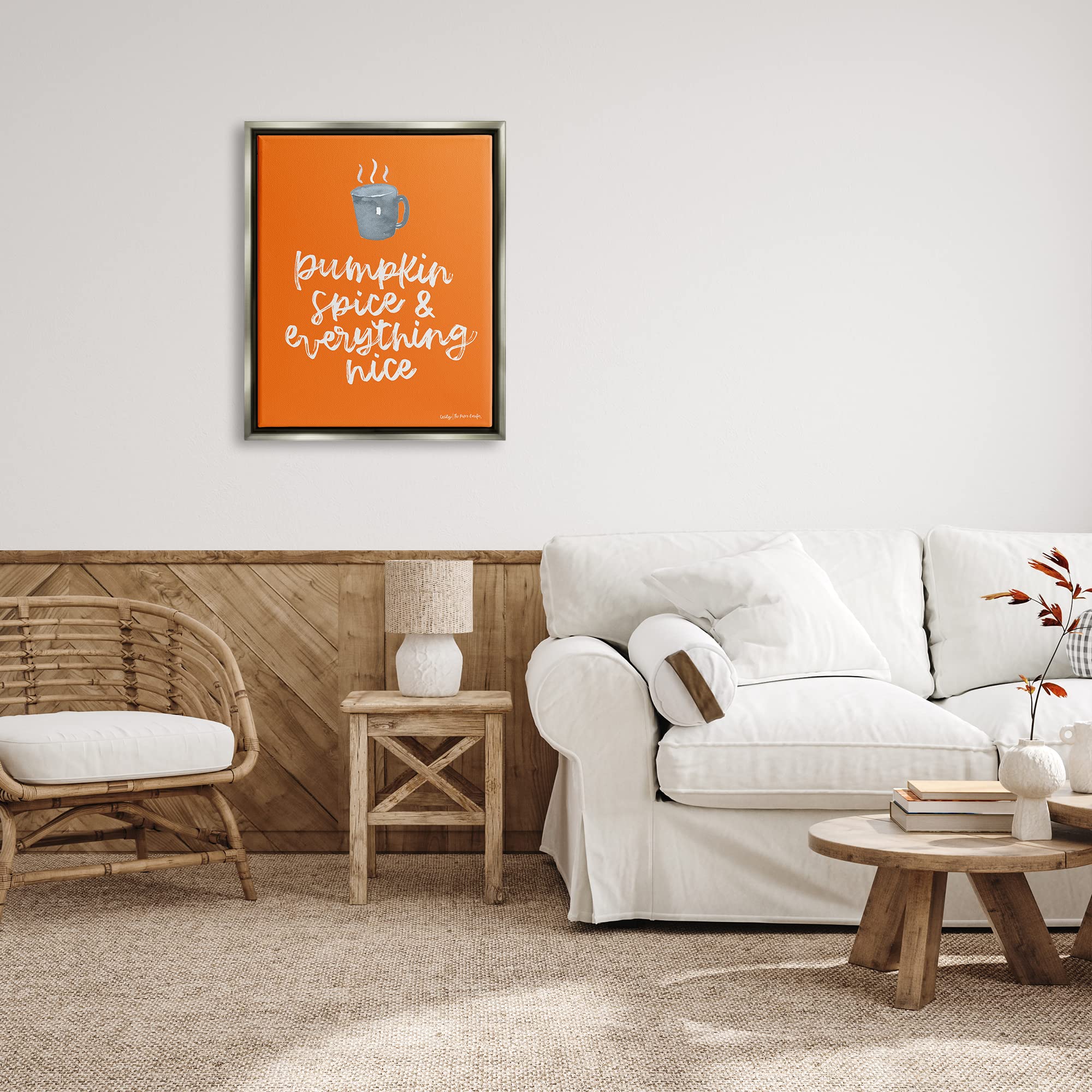 Stupell Industries Pumpkin Spice Coffee Mug with Fall Calligraphy Design by Cecily Moore - Perfect for Autumn Mornings, Thanksgiving Gatherings & Cozy Home Decor