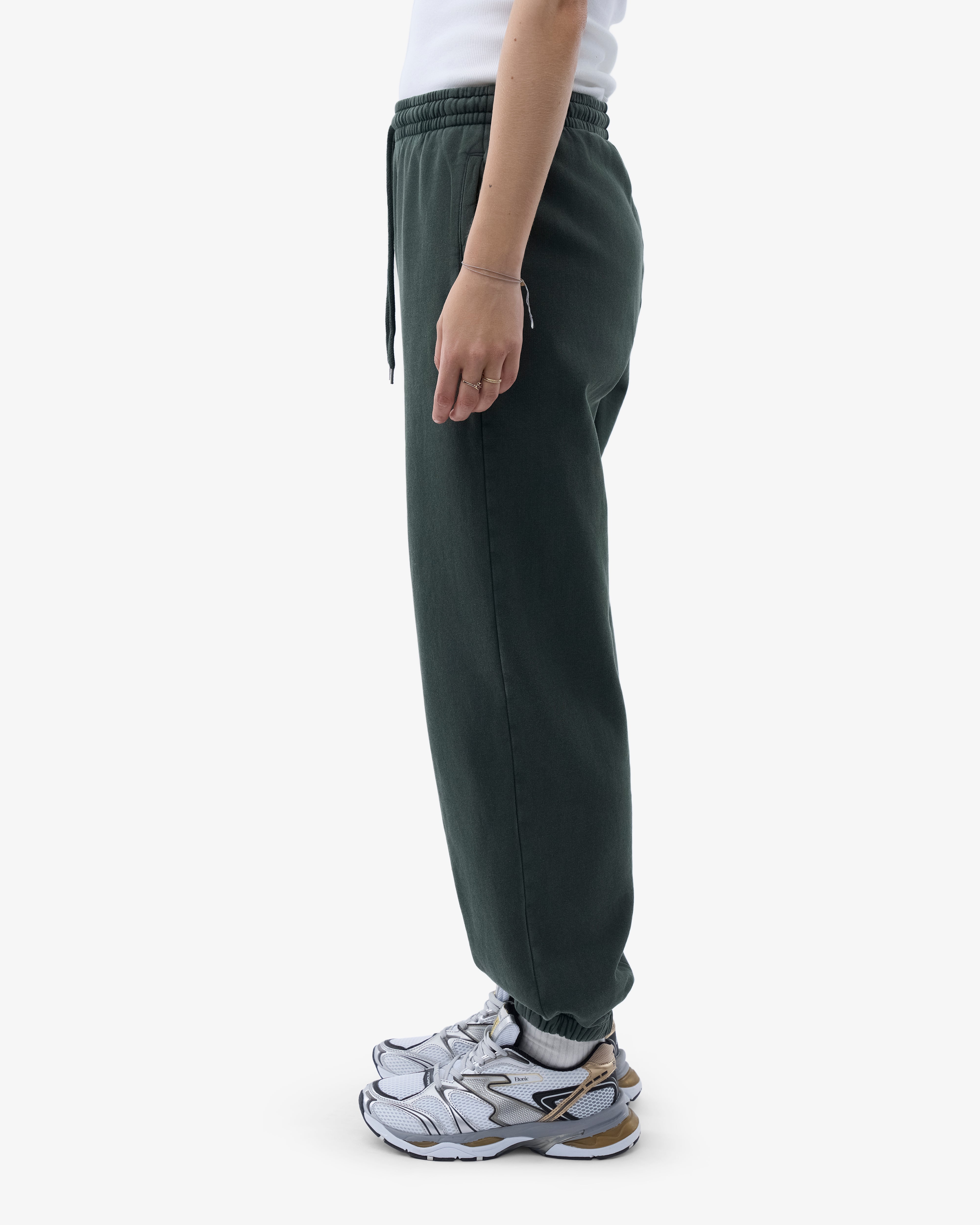 Organic Relaxed Sweatpants for Women - Soft Cotton Joggers with Pockets | Midnight Forest Green | Lounge, Yoga & Home Wear
