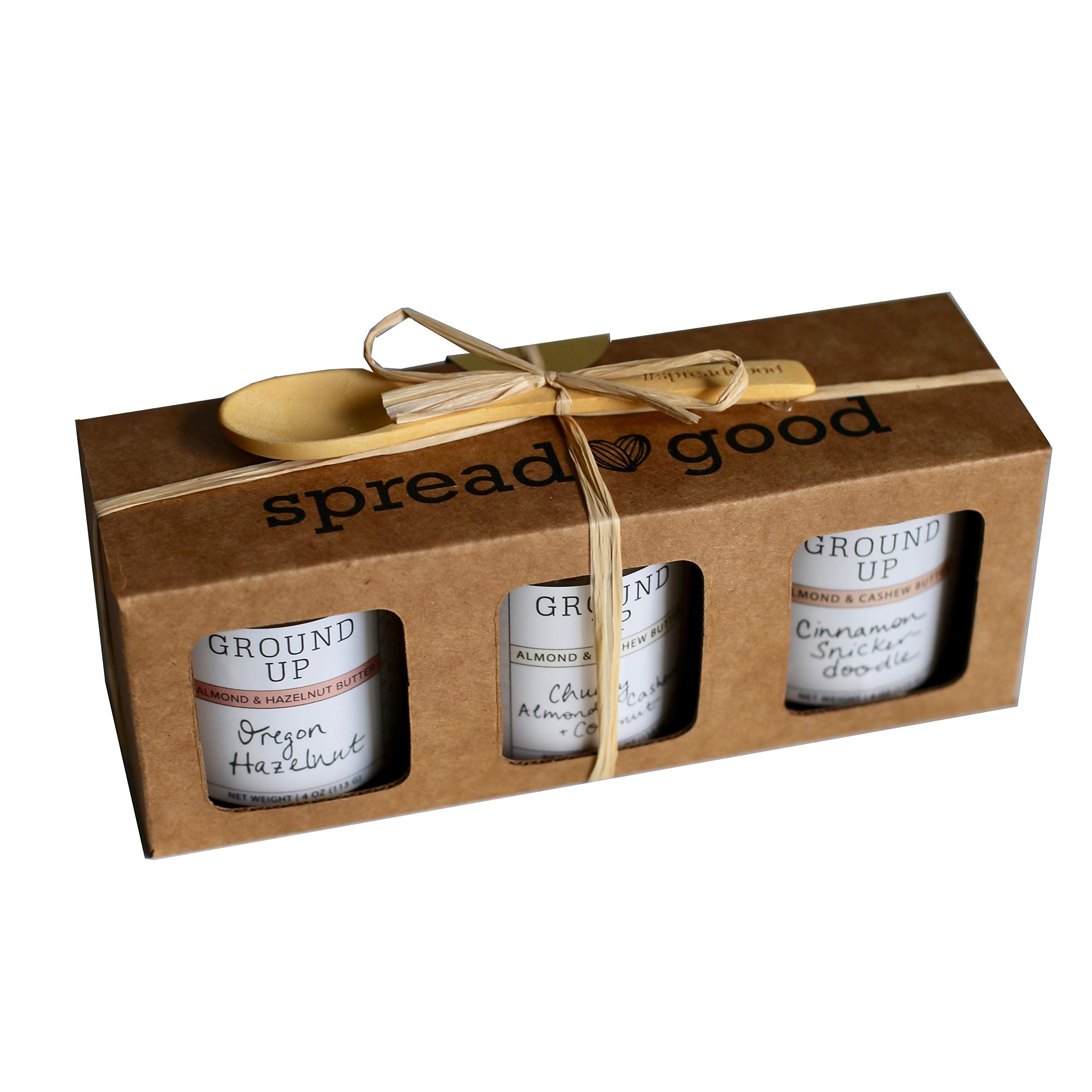 GROUND UP PDX Chunky Nut Butter - Almond & Cashew Butter Spread - Peanut-Free, Dairy-Free, Gluten-Free, Vegan Snack - Trio Tasting Flight - Perfect for Toast, Smoothie Bowls & Healthy Snacking