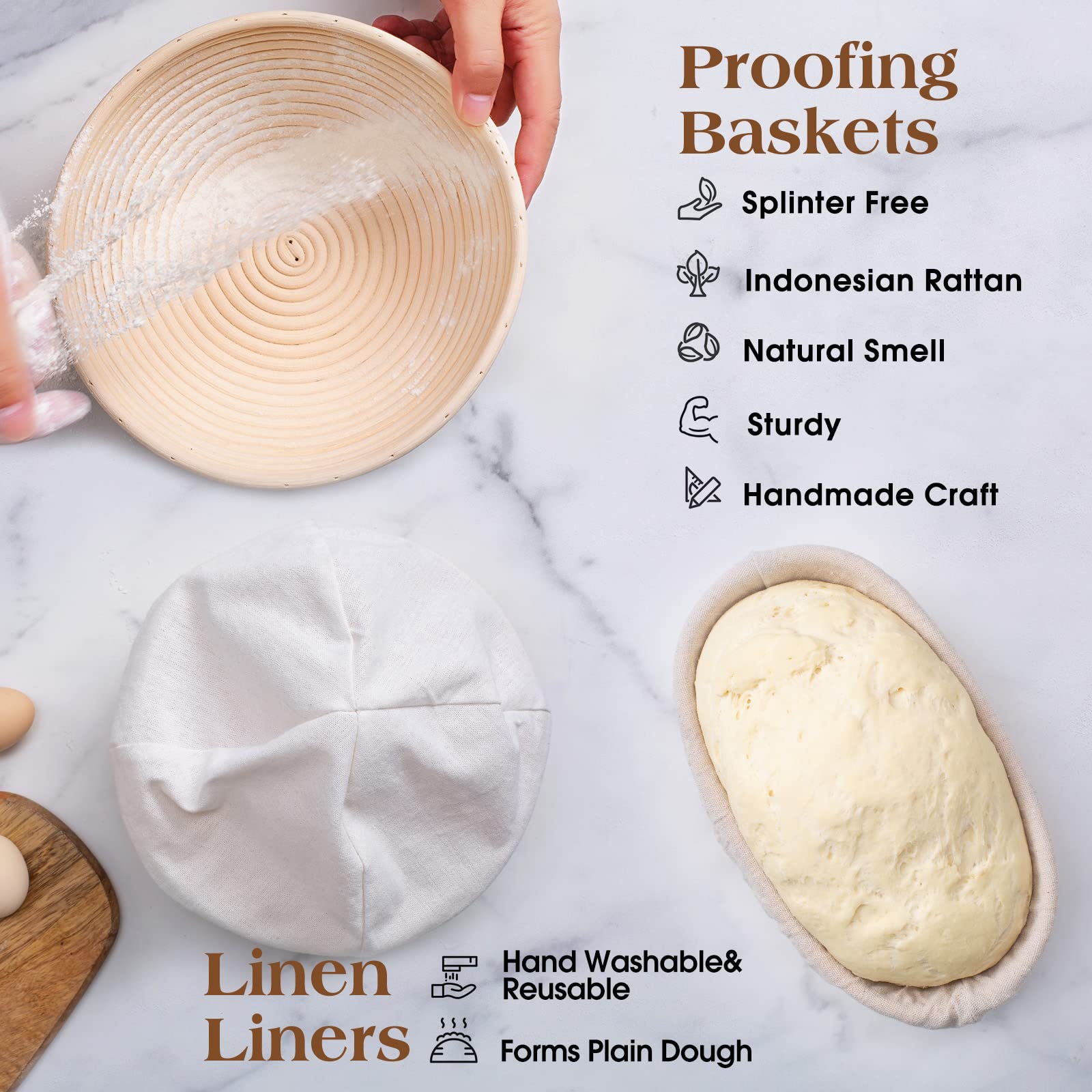 Sourdough Starter Kit with 40oz Jar - Complete Bread Baking Supplies Set Includes 9